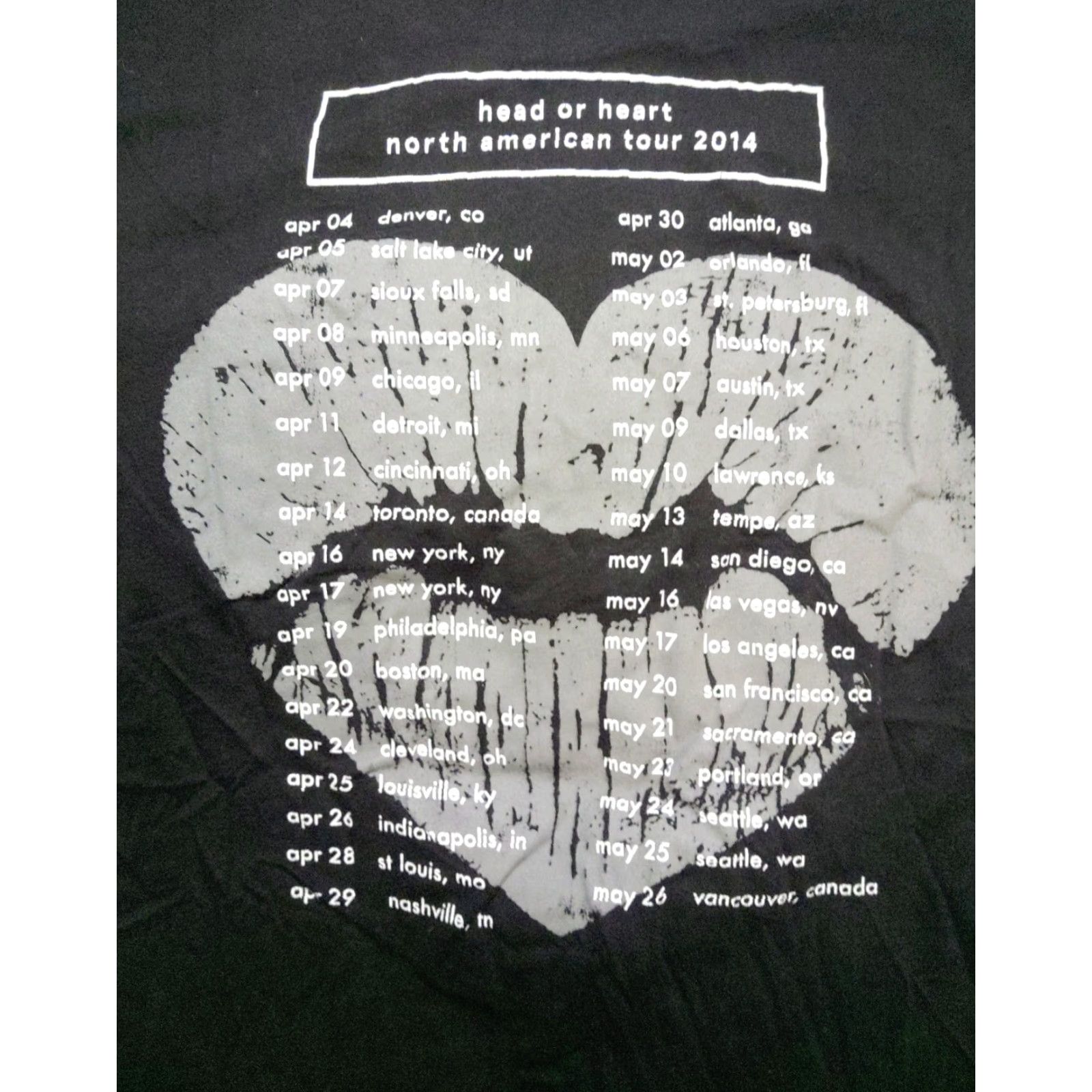 Vintage Christina Perri 2014 Head Or Heart North American Tour Graphic Tee 2XL Shirt Womens Black Short Sleeve 100% Cotton Round Neck Solid Pattern Size XXL / US 16-18 / IT 52-54 - 5 Thumbnail