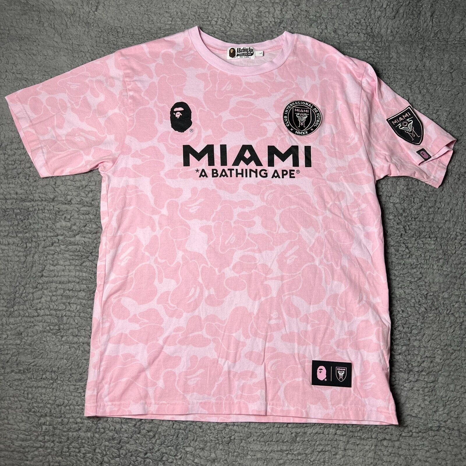image of A Bathing Ape Bape Inter Miami Shirt Mens L Pink Camo (Size Large)