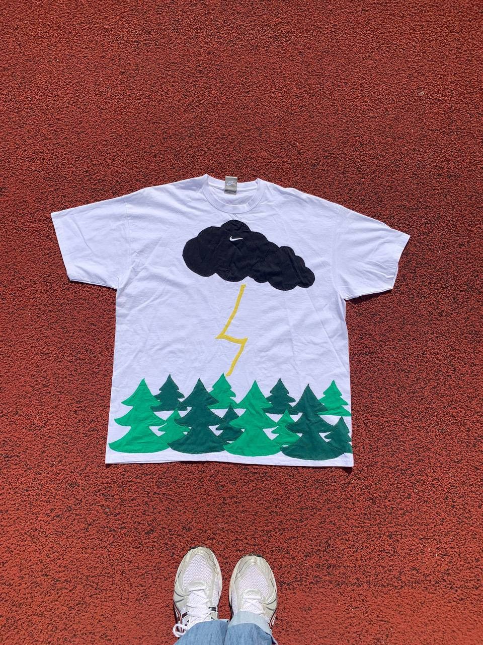Handmade × Nike × Vintage Nike Vintage Handmade Lighting T-Shirt Size US XL / EU 56 / 4 - 1 Thumbnail