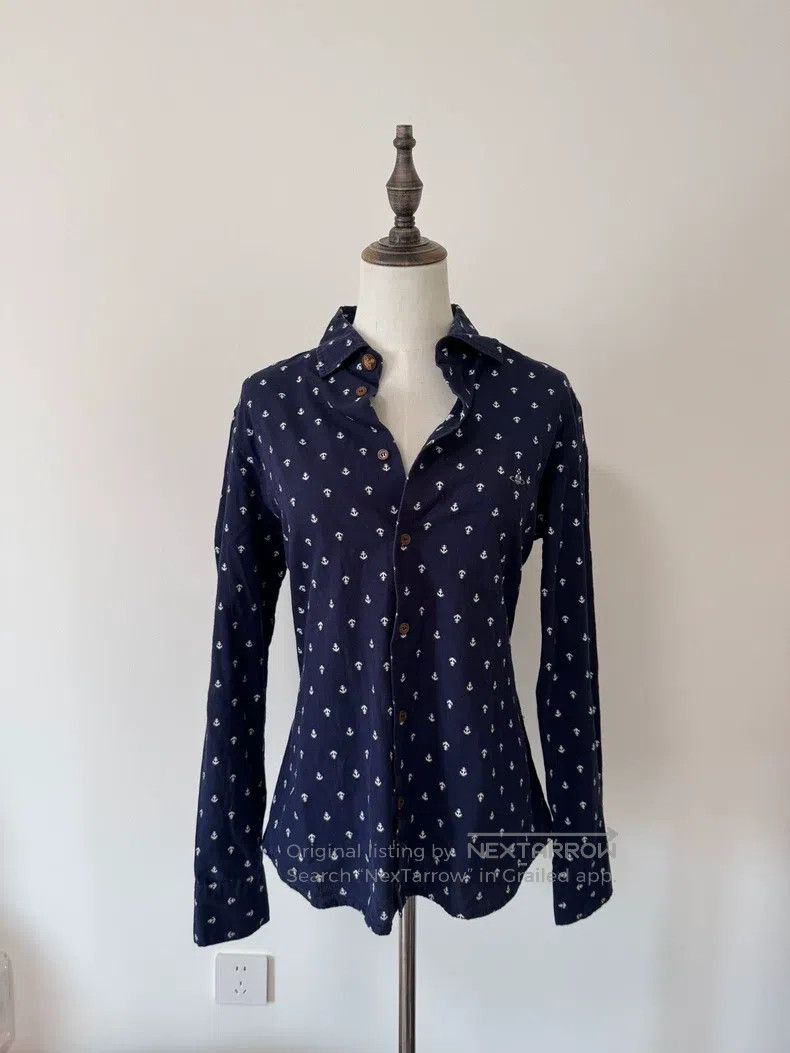 Vivienne Westwood Vivienne Westwood Blue-gray shirt with a anchor design, in Size M / US 6-8 / IT 42-44 - 1 Thumbnail