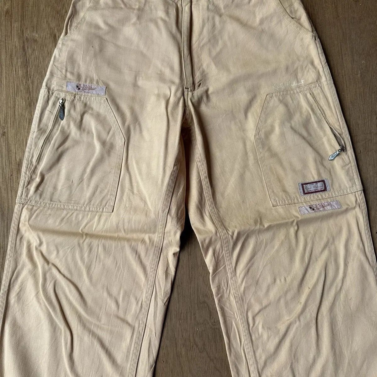Karl Helmut W29 L31🔥VINTAGE KARL HELMUT PATCH WORKWEAR BAGGY MADE JAPAN Size US 29 - 2 Thumbnail