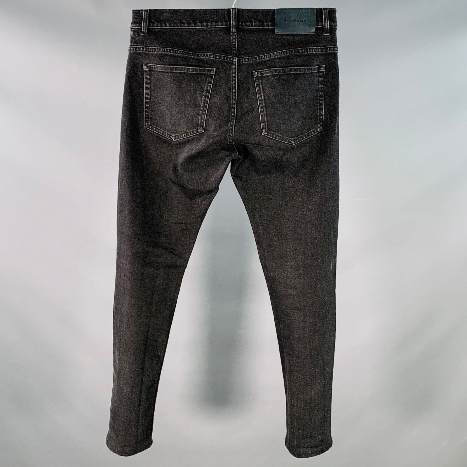 Filippa K Stan Grey Charcoal Twill Cotton Blend Slim Straight Button Size US 33 - 2 Thumbnail