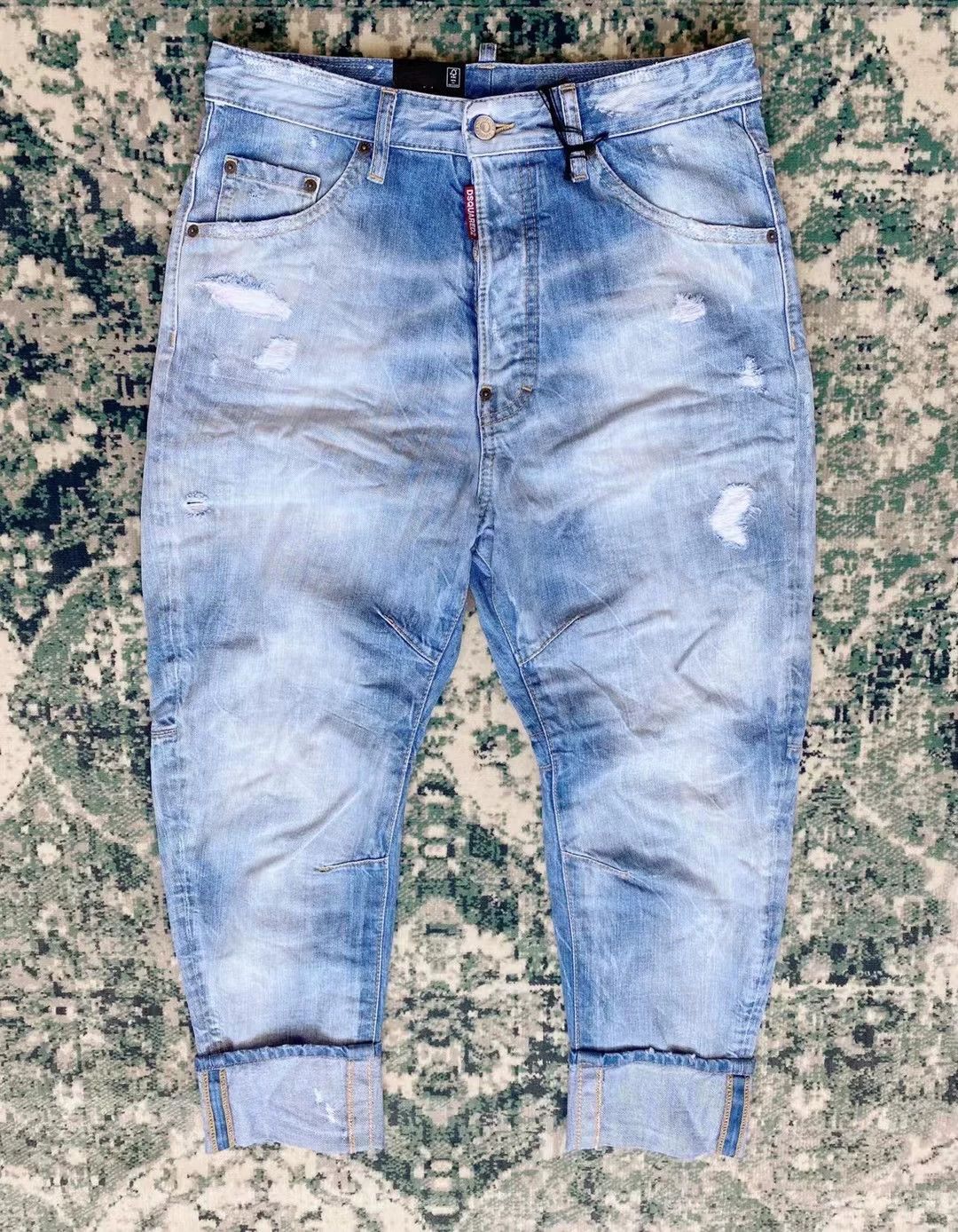 Dsquared2 Dsquared2 Light Blue Combat Denim Pants Size US 32 / EU 48 - 1 Thumbnail