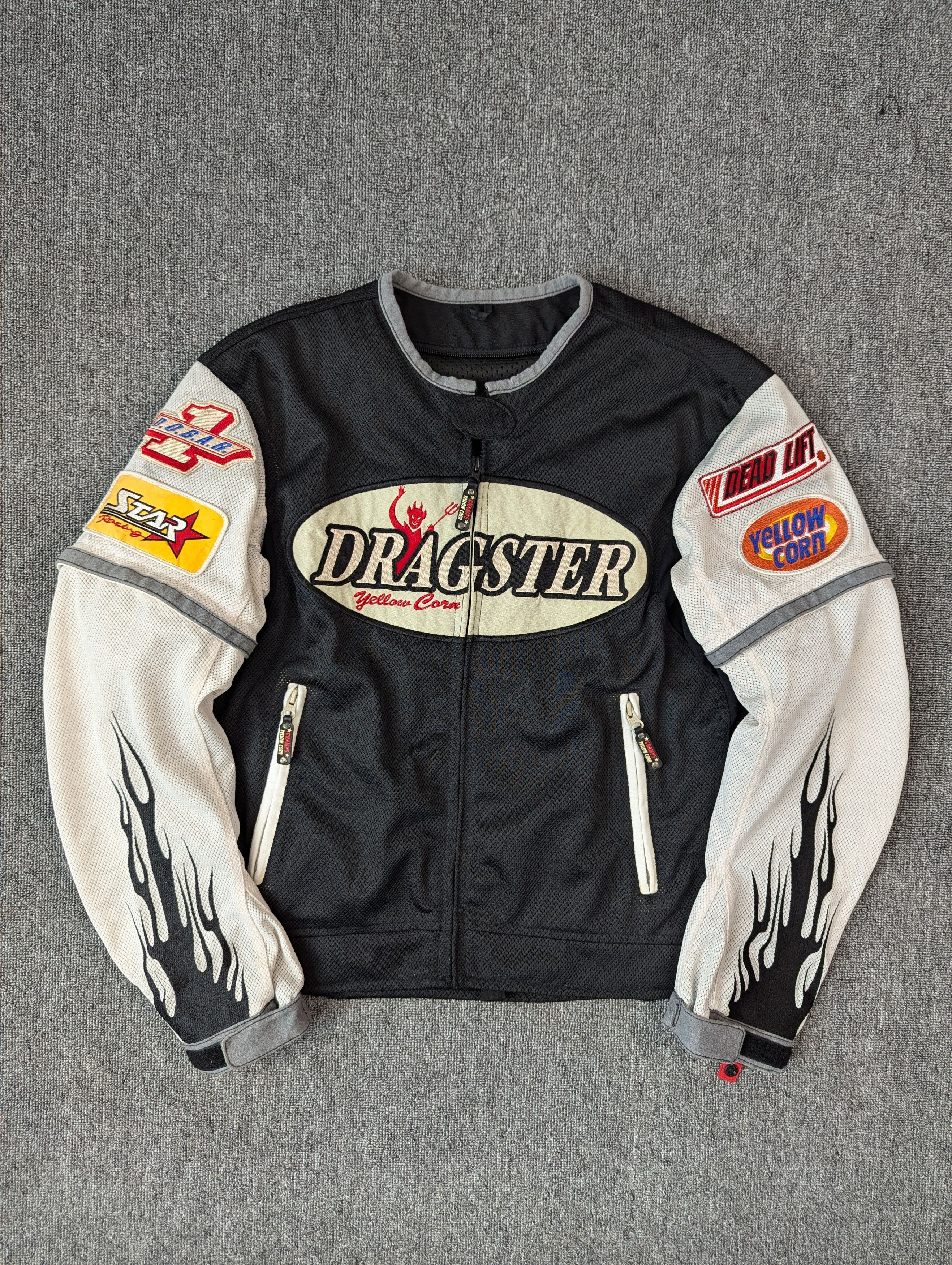 YELLOW CORN Vintage 90s Yellow Corn Dragster Bikers Jacket Size US L / EU 52-54 / 3 - 1 Thumbnail