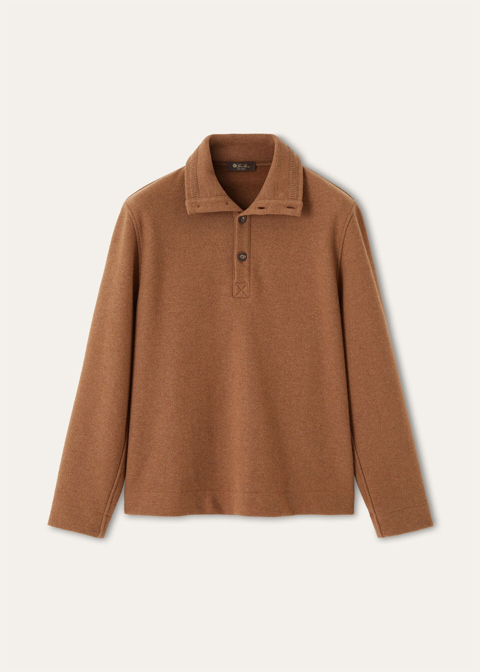 Loro Piana os11x0226 FAQ6242 Hazel Polo Shirt in Walnut Grace Size US XL / EU 56 / 4 - 1 Thumbnail