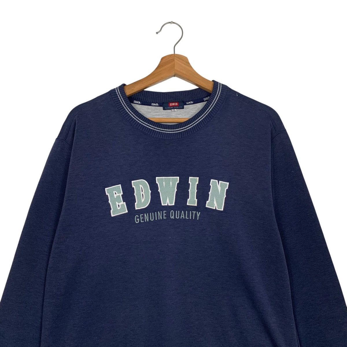 Edwin Vintage 90’s EDWIN Big Logo Crewneck Sweatshirt #3575-C163 Size US M / EU 48-50 / 2 - 2 Thumbnail
