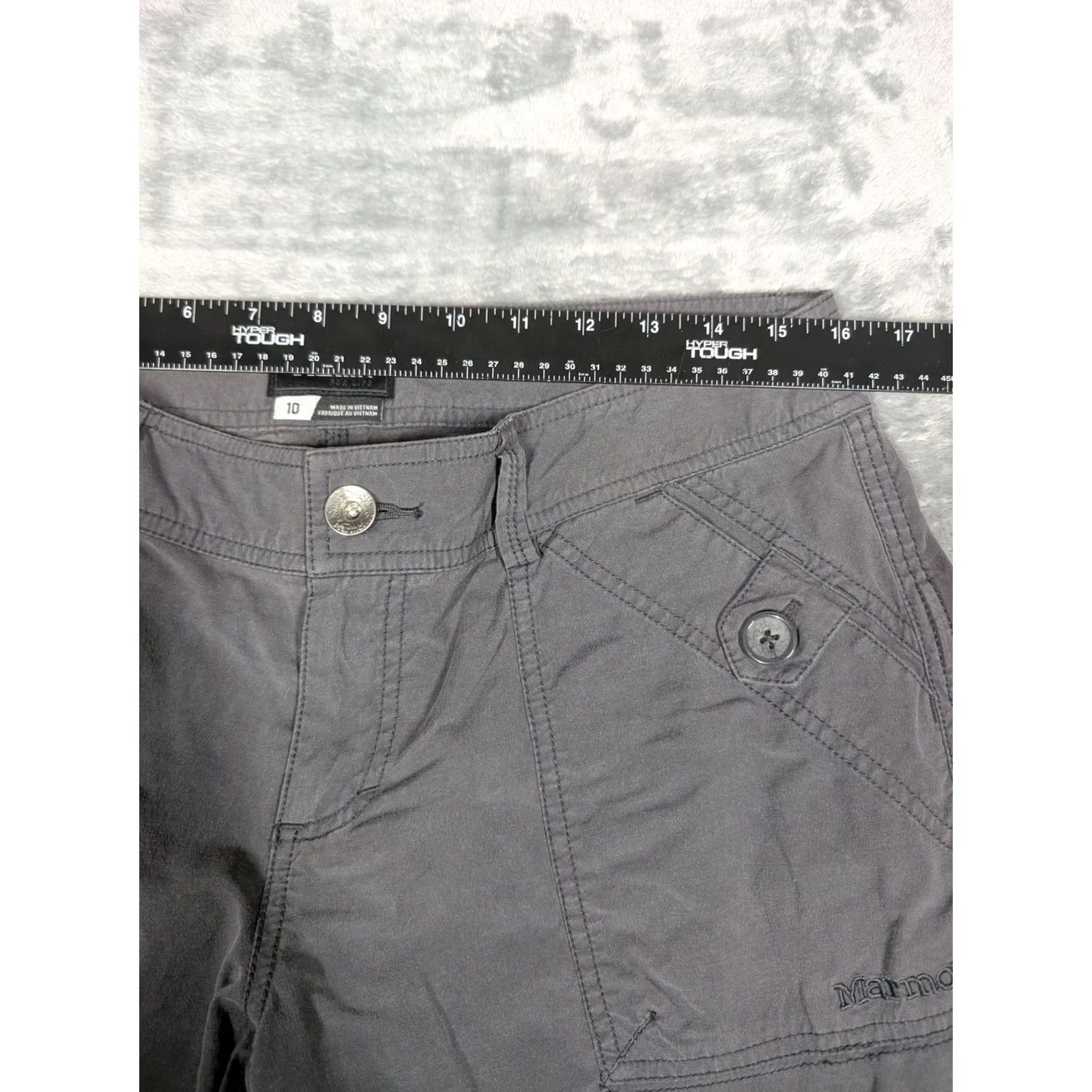 Marmot VINTAGE Marmot Pants Womens 10 Gray Convertible Cargo Twill Hiking Outdoor Stretch Size 32" / US 10 / IT 46 - 2 Thumbnail
