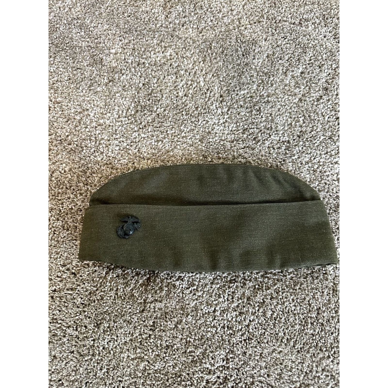 Other USMC Marine Corps Olive Drab Garrison Cap with EGA Pin Size ONE SIZE - 2 Thumbnail