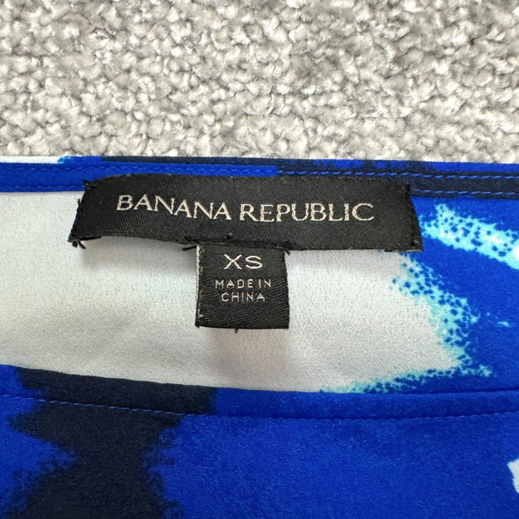 Banana Republic Banana Republic Floral Boat Neck Blouse Women XS Blue Tie Cuff Sleeve Casual Top Size XS / US 0-2 / IT 36-38 - 4 Thumbnail