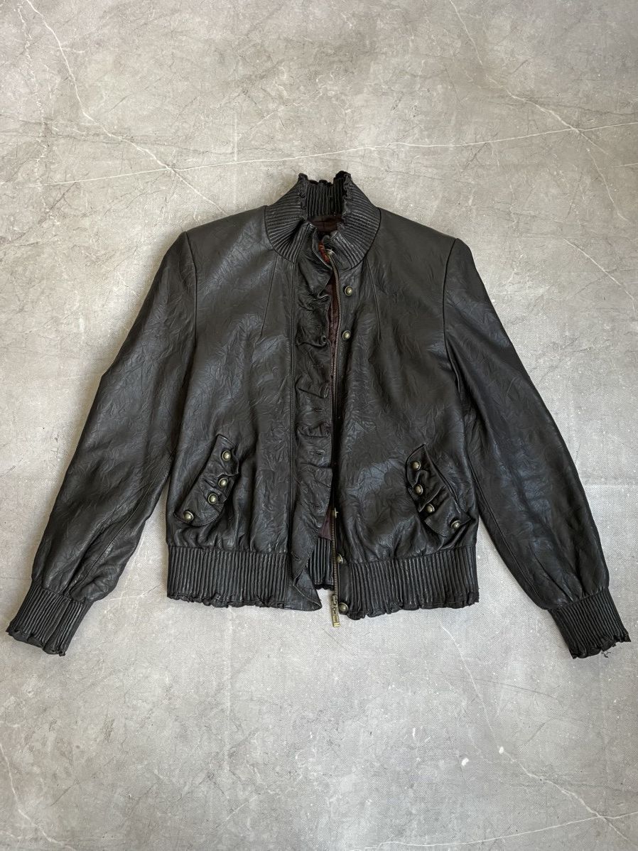 Leather napoleon jacket leather bomber ann demeulemeester
