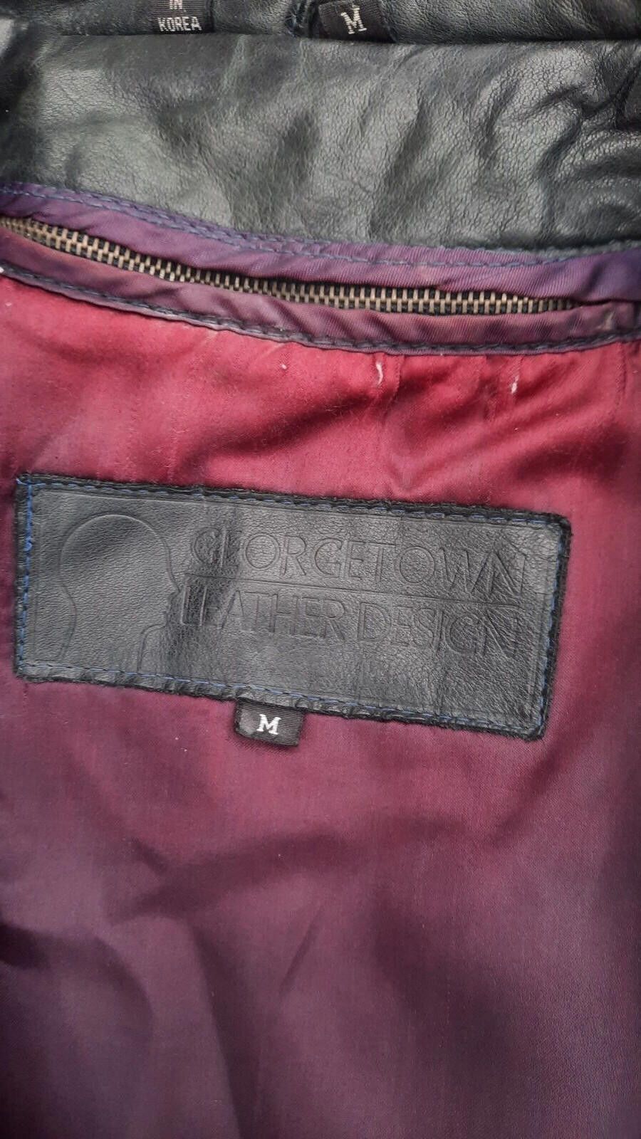 Designer Georgetown Leather Design Genuine Jacket Mens Black Vintage Size US M / EU 48-50 / 2 - 4 Thumbnail