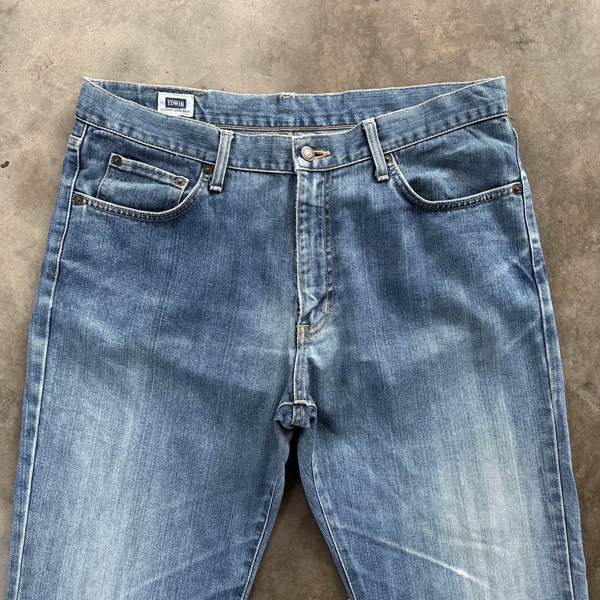 Japanese Brand Vintage Edwin Faded Denim Jean Pant W36 Size US 36 / EU 52 - 3 Thumbnail