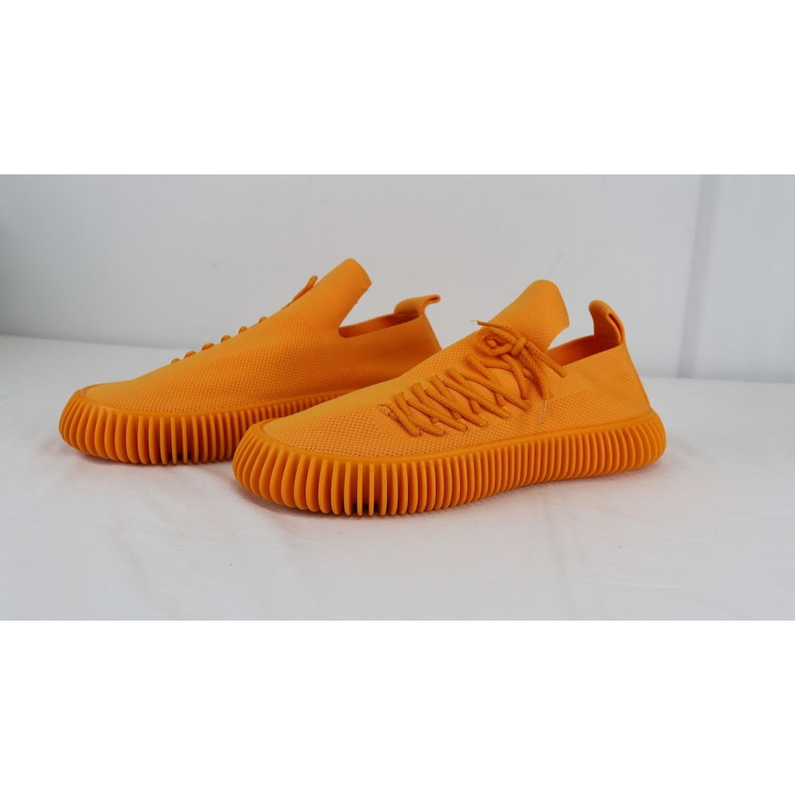 Bottega Veneta o1rshd1 Tech Knit Stretch Ripple Sneaker in Tangerine Size US 9 / EU 42 - 7 Thumbnail