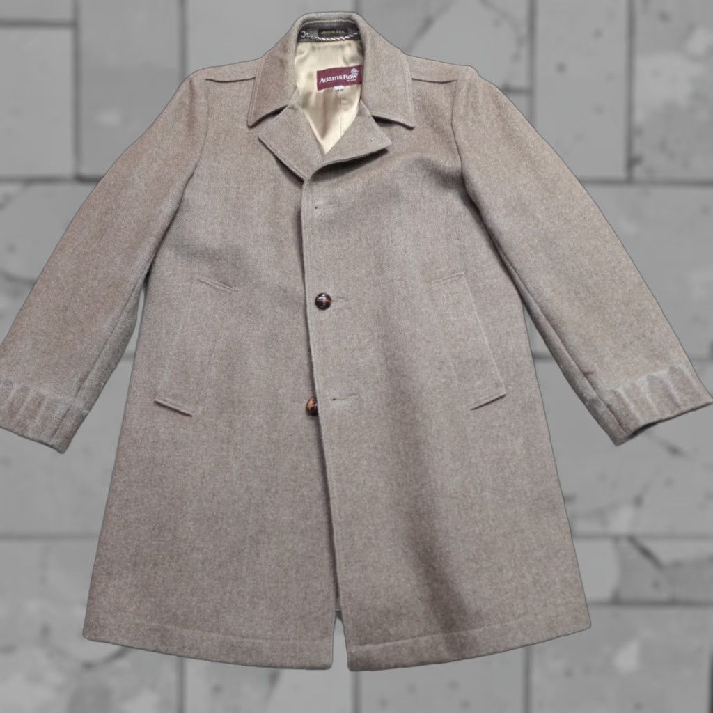Vintage VINTAGE American Vintage Coat 40R Beige Wool Tweed Overcoat Men Size US XXS / EU 40 - 1 Thumbnail