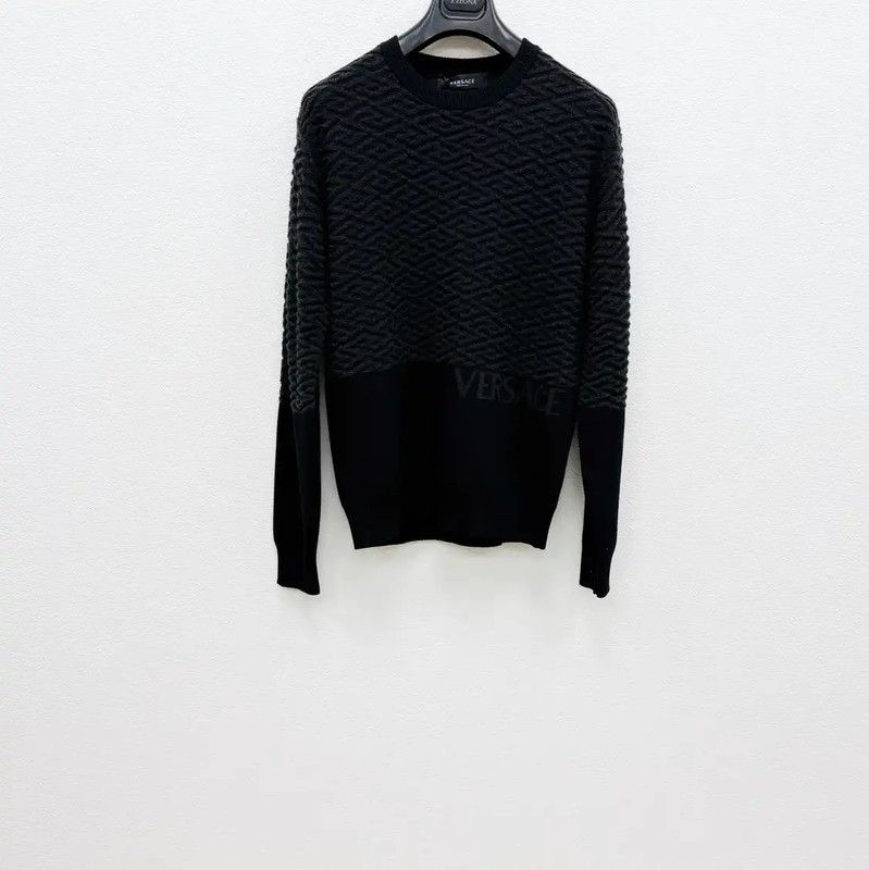Versace Versace Black Wool Men's Sweater 0089 Size US M / EU 48-50 / 2 - 1 Thumbnail