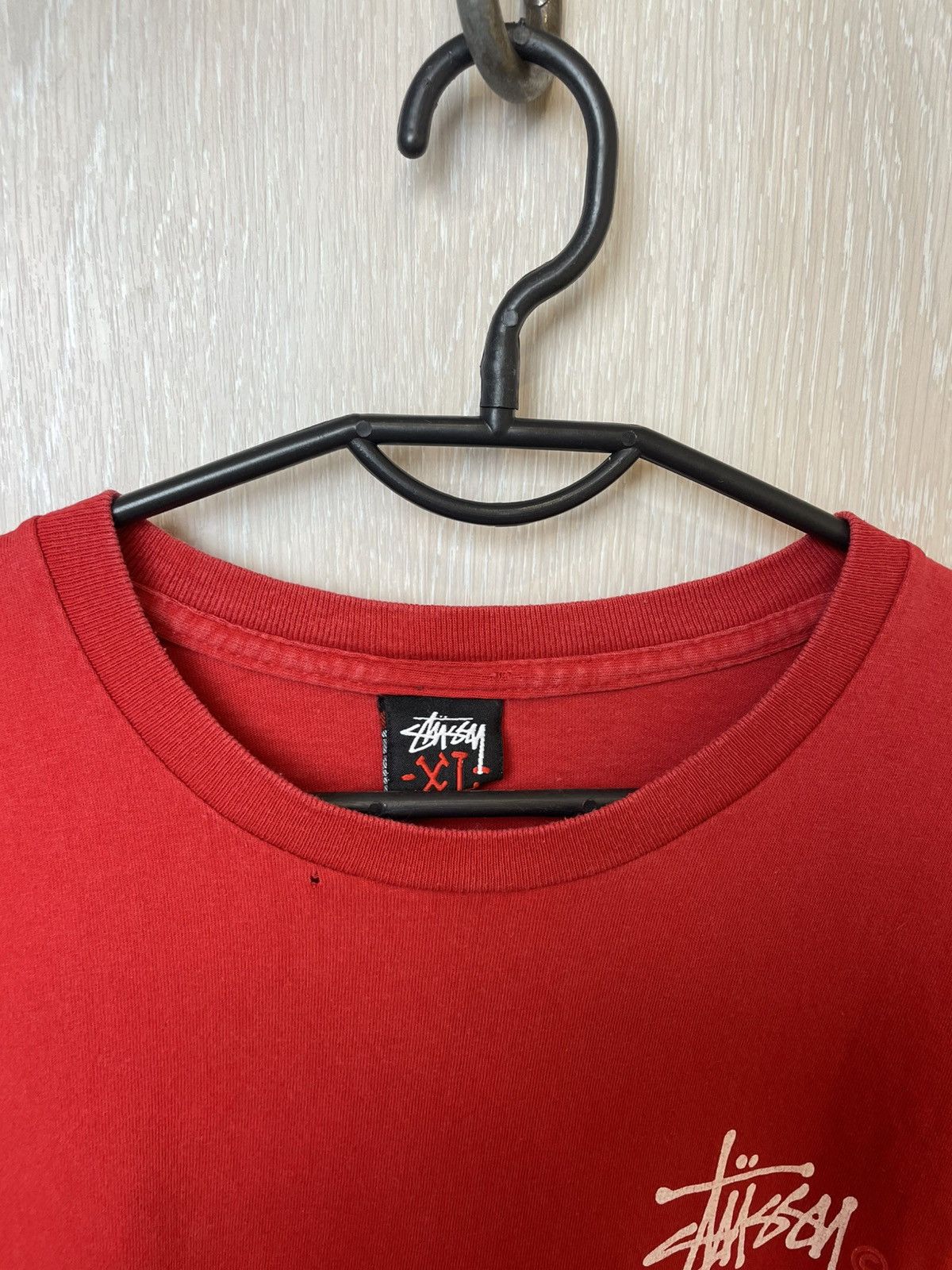 Stussy Vintage Stussy Big Logo Distressed Red T-Shirt Size US XL / EU 56 / 4 - 8 Thumbnail