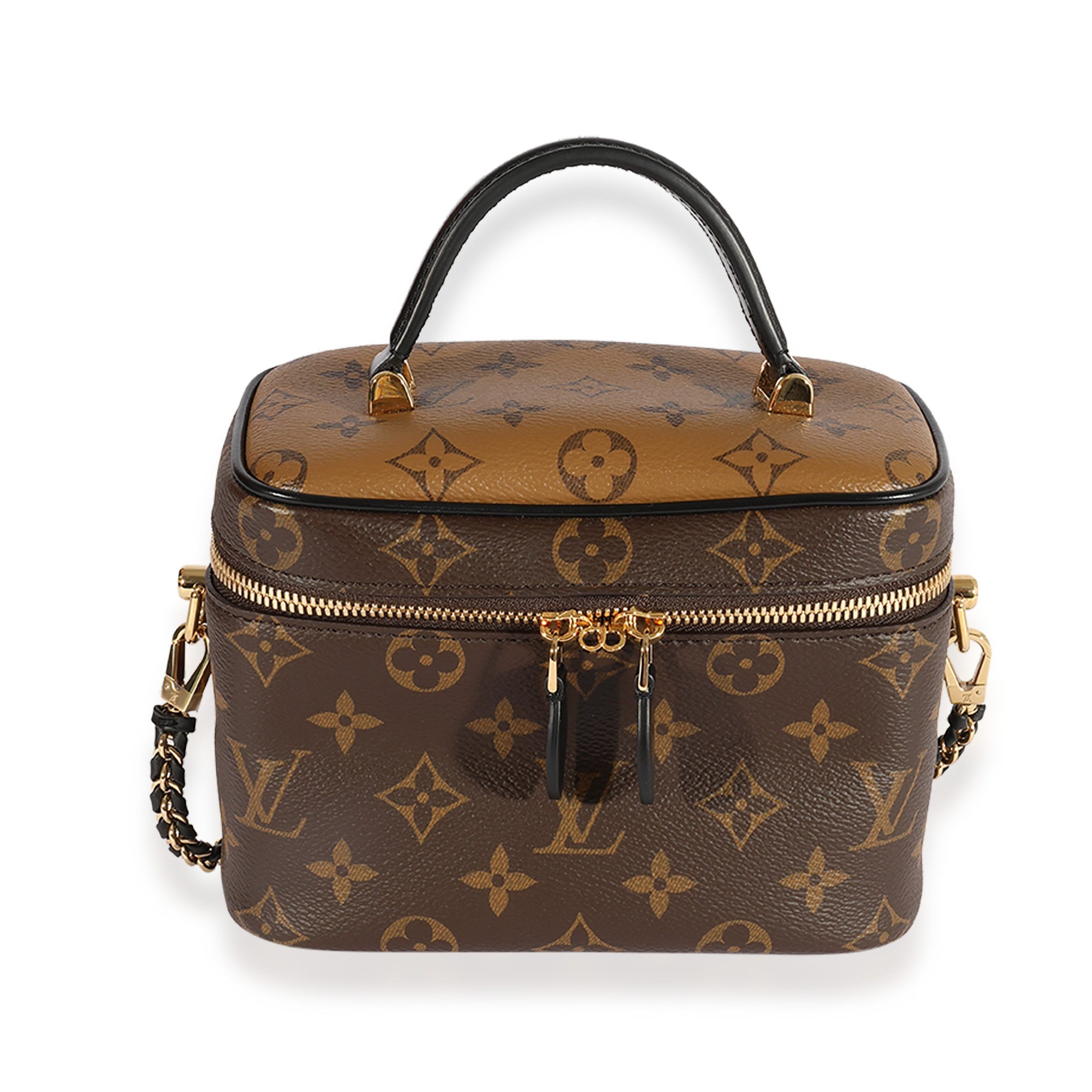 image of Louis Vuitton Monogram & Monogram Reverse Canvas Vanity Pm in Brown, Women's