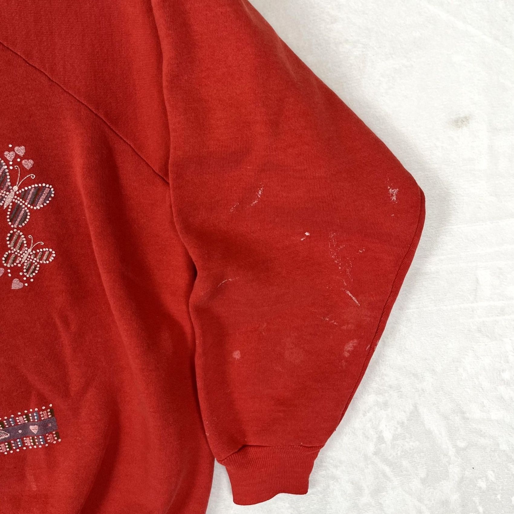 Vintage VINTAGE Cat Raglan Sweatshirt Womens Large Red Raglan Fleece Crewneck 80s Size L / US 10 / IT 46 - 6 Thumbnail
