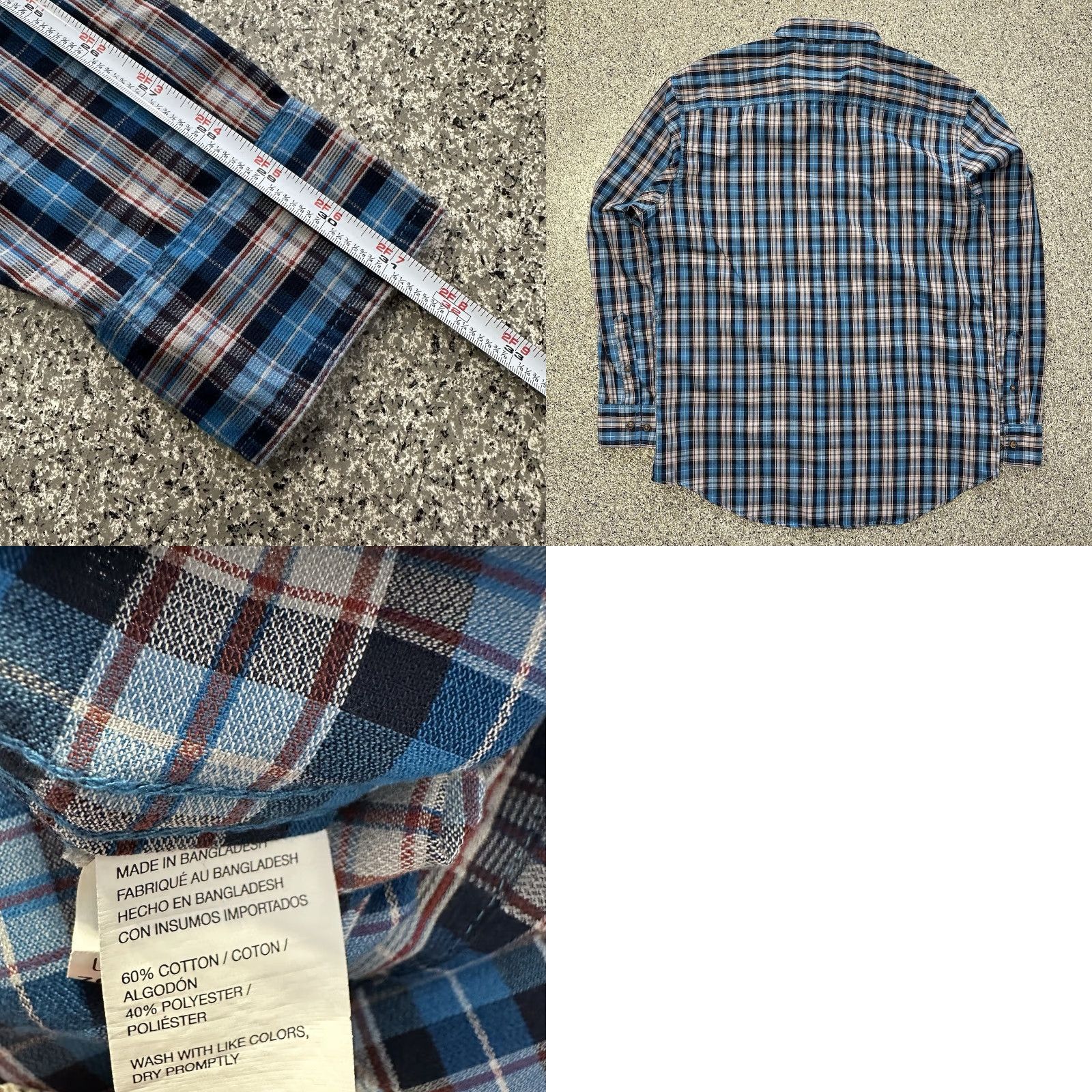 Vintage G.H. Bass & Co. Button-Up Shirt Mens M Plaid Corded Poplin Blue, Long Sleeve, Button-Down, Cotton-Polyester, Casual Shirt Size US M / EU 48-50 / 2 - 8 Thumbnail