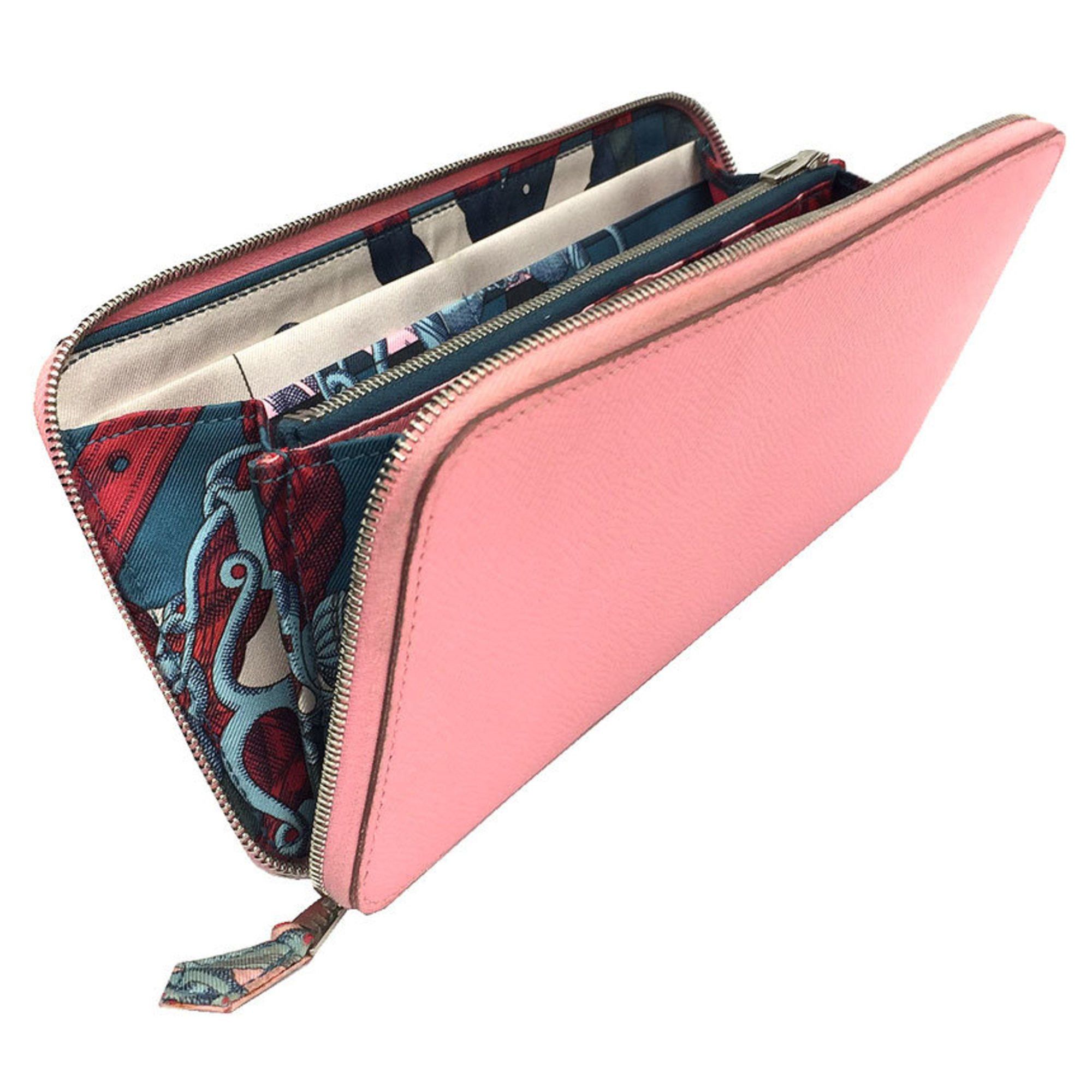 Hermes HERMES Azap Silk In Wallet Long Round Della Cavalleria 069645CKAB PORTEFEILLE SILK IN CLASSIQUE VEAU EPSON Pink ROSE CONFETTI Hermes Size ONE SIZE - 1 Thumbnail
