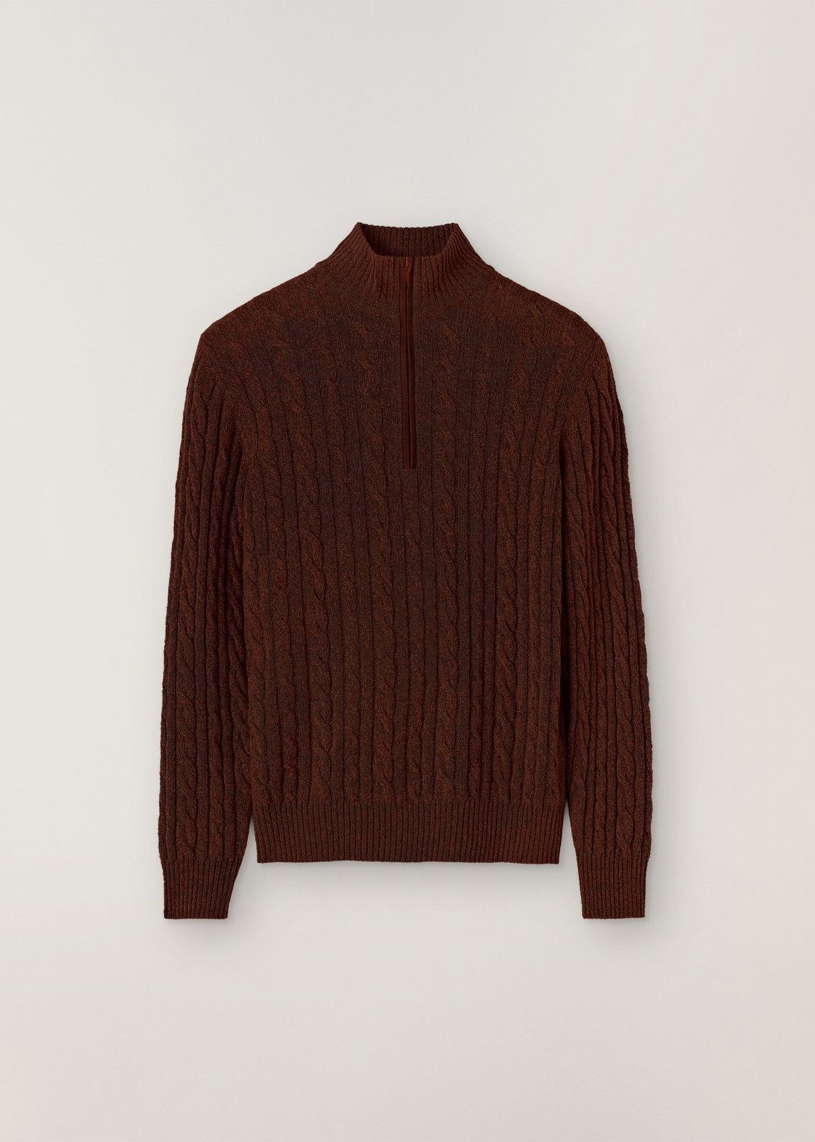 image of Loro Piana O1Loc1C0124 Mezzocollo Baby Cashmere Sweater In Brown, Men's (Size XL)