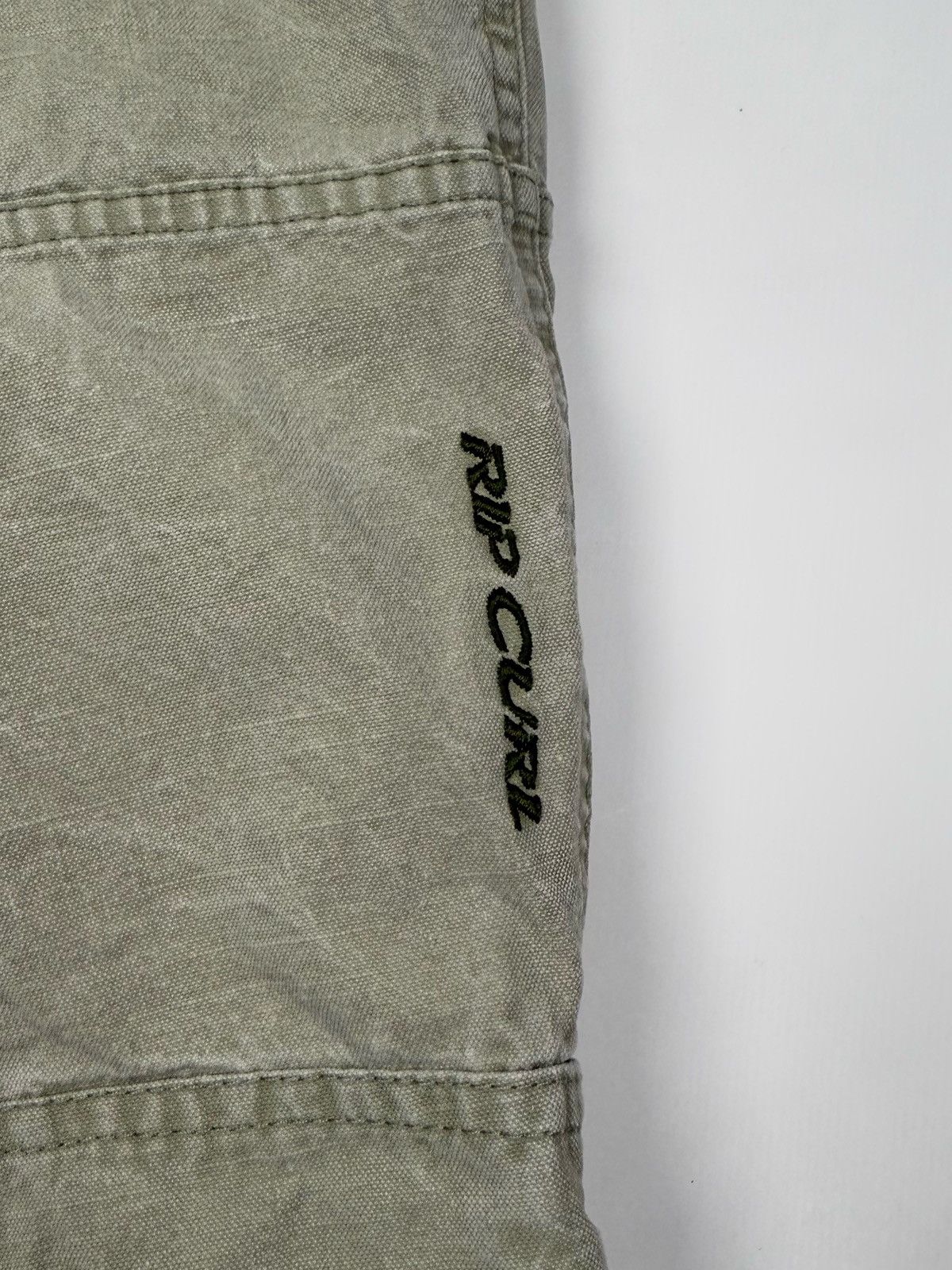Rip Curl 1990’s Vintage Rip Curl Khaki Green Canvas Long Shorts Jorts Size US 30 / EU 46 - 9 Thumbnail