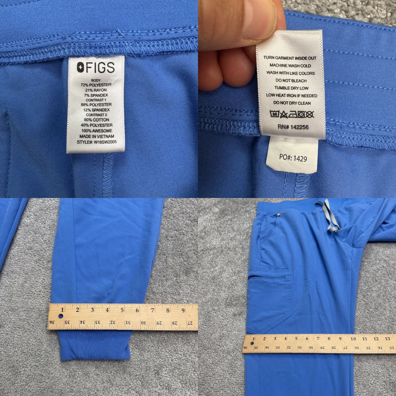 Vintage Figs Technical Collection Tansen Scrub Jogger Pants Blue XL Uniform Work Womens Size 40" / US 18 - 8 Thumbnail