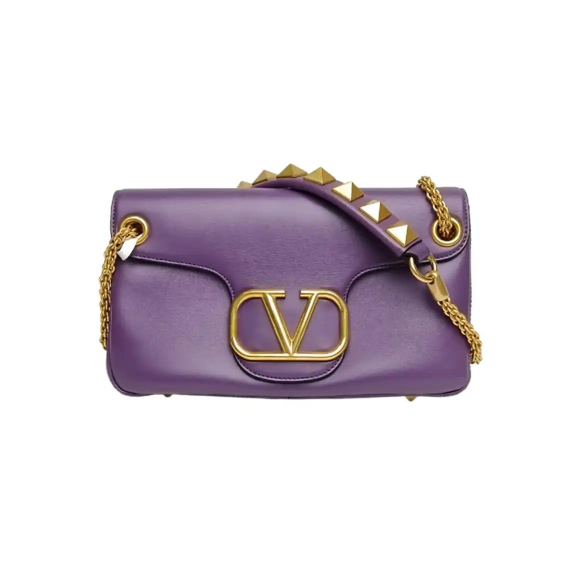 Valentino VALENTINO Vsling purple sheepskin shoulder bag gold hardware Size ONE SIZE - 1 Thumbnail