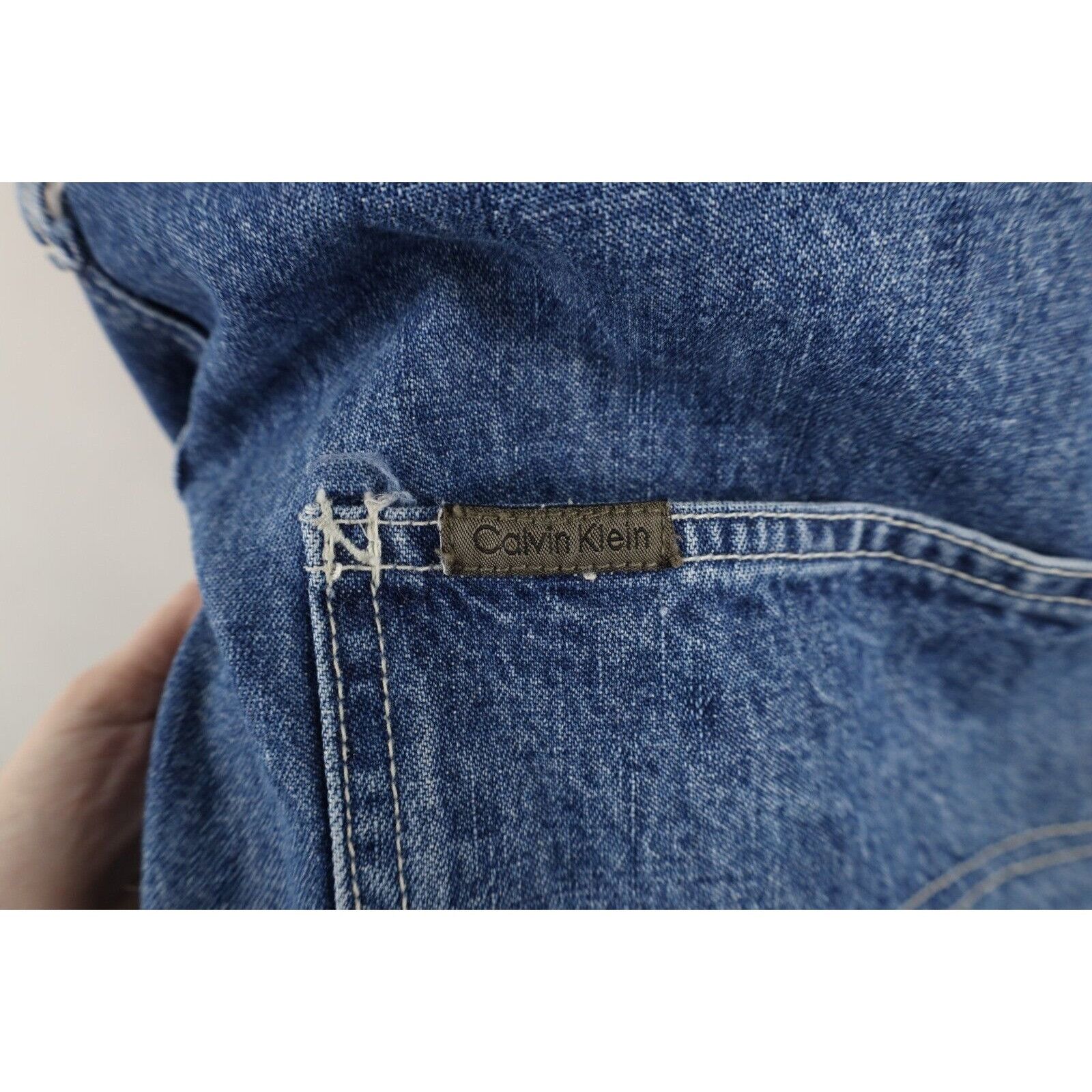 Calvin Klein × Vintage Vintage 90s Calvin Klein Faded Spell Out Wide Leg Overalls Size US 36 / EU 52 - 13 Thumbnail