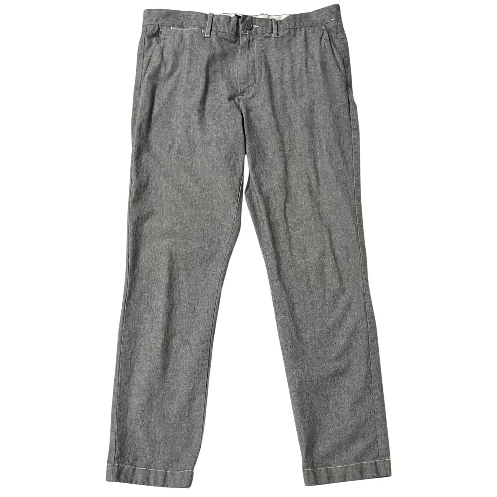 J.Crew J.Crew Pants Men’s 35 Straight Fit Gray Chambray Cotton Stretch Pockets Size US 35 - 2 Thumbnail