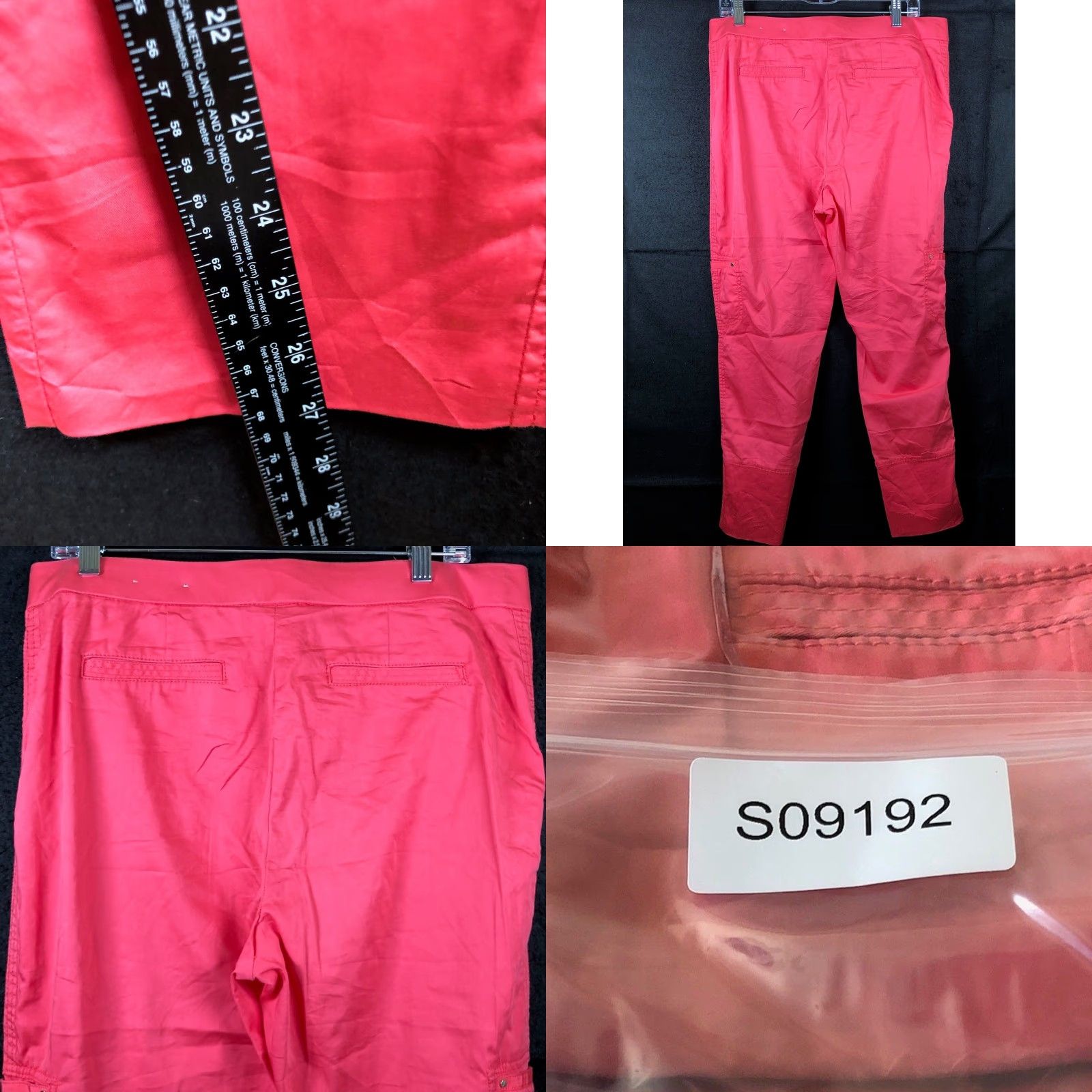 Vintage Chicos Womens Pants Red High Rise Cropped Stretch 1.5 M Cropped Front Flat Front Zip Button Pockets Casual Workwear 34 in Inseam 27 in Regular Size 24" / US 00 / IT 34 - 8 Thumbnail