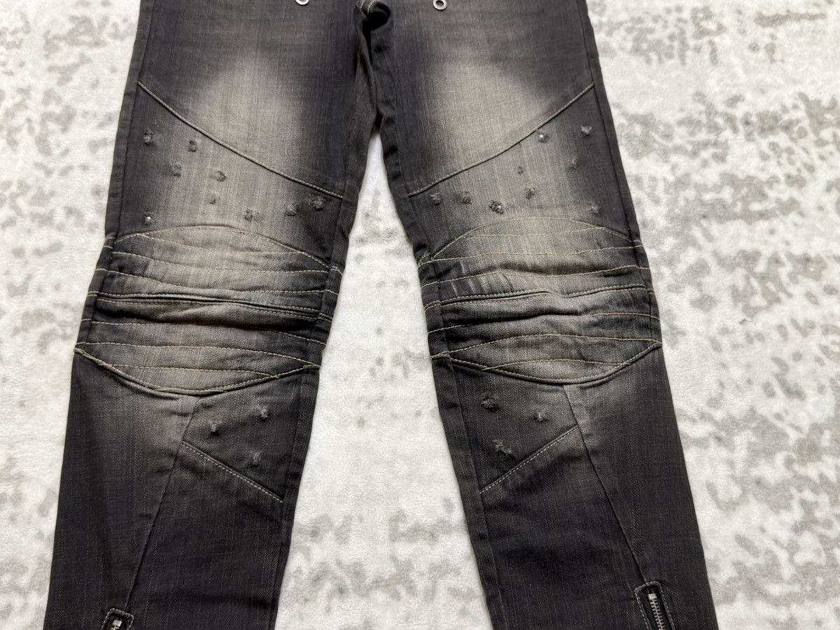 PPFM PPFM Distressed Biker Jeans Y2K Archive Multi Zip Moto Denim Size US 30 / EU 46 - 6 Thumbnail