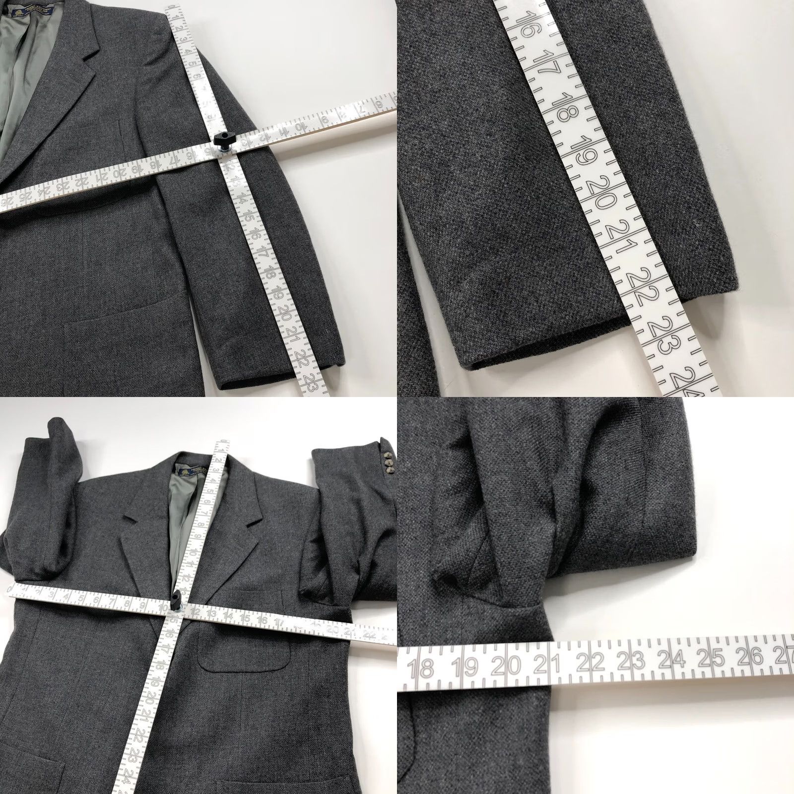 Brooks Brothers Brooks Brothers Blazer Sport Coat Jacket Gray 100% Wool Regular Fit Three-Button Notch Lapel Vintage VTG 41 Men Size 42R - 8 Thumbnail
