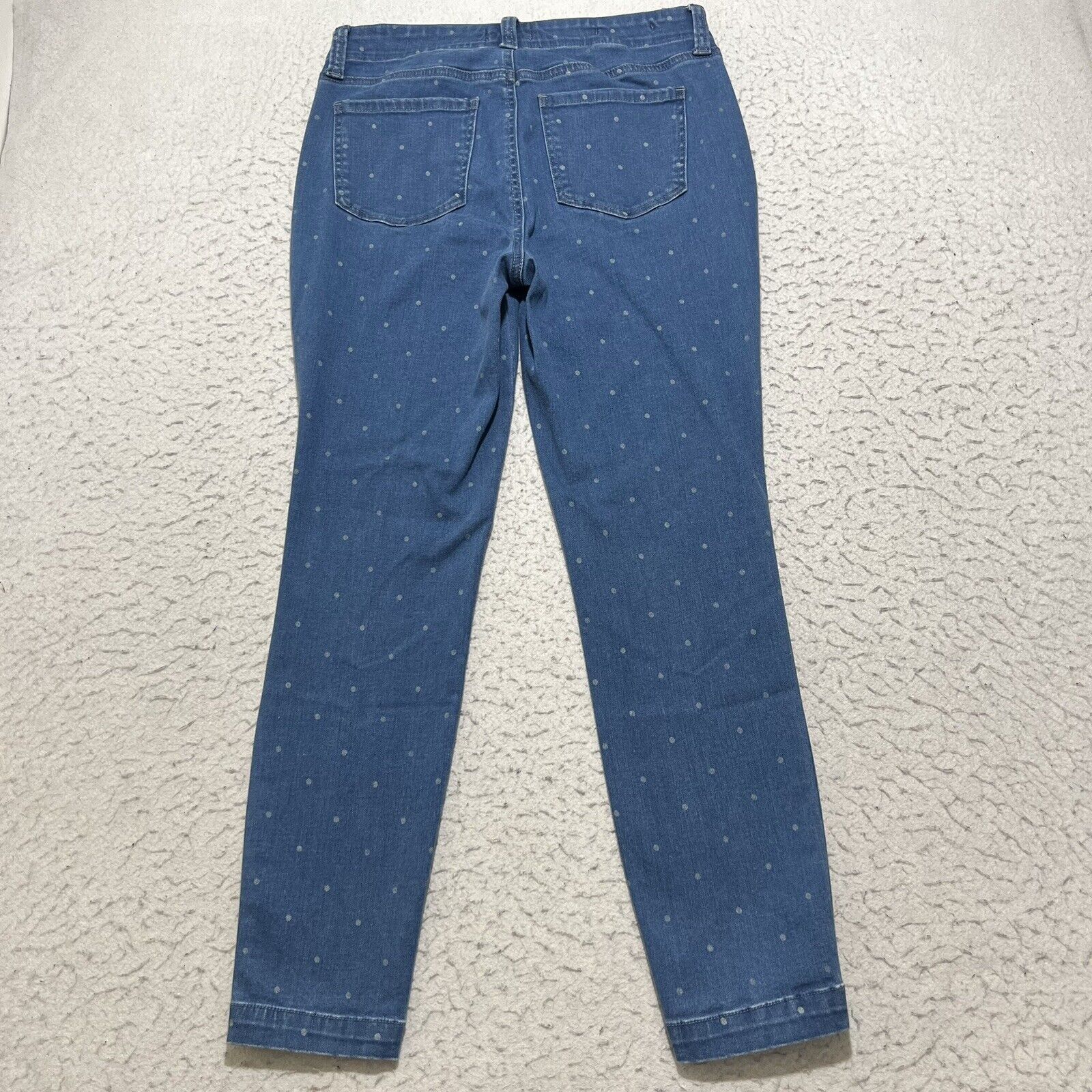 Other NYDJ Ami Skinny Lift Tuck Blue Polka Dot Denim Stretch Jeans Size 28" / US 6 / IT 42 - 6 Thumbnail