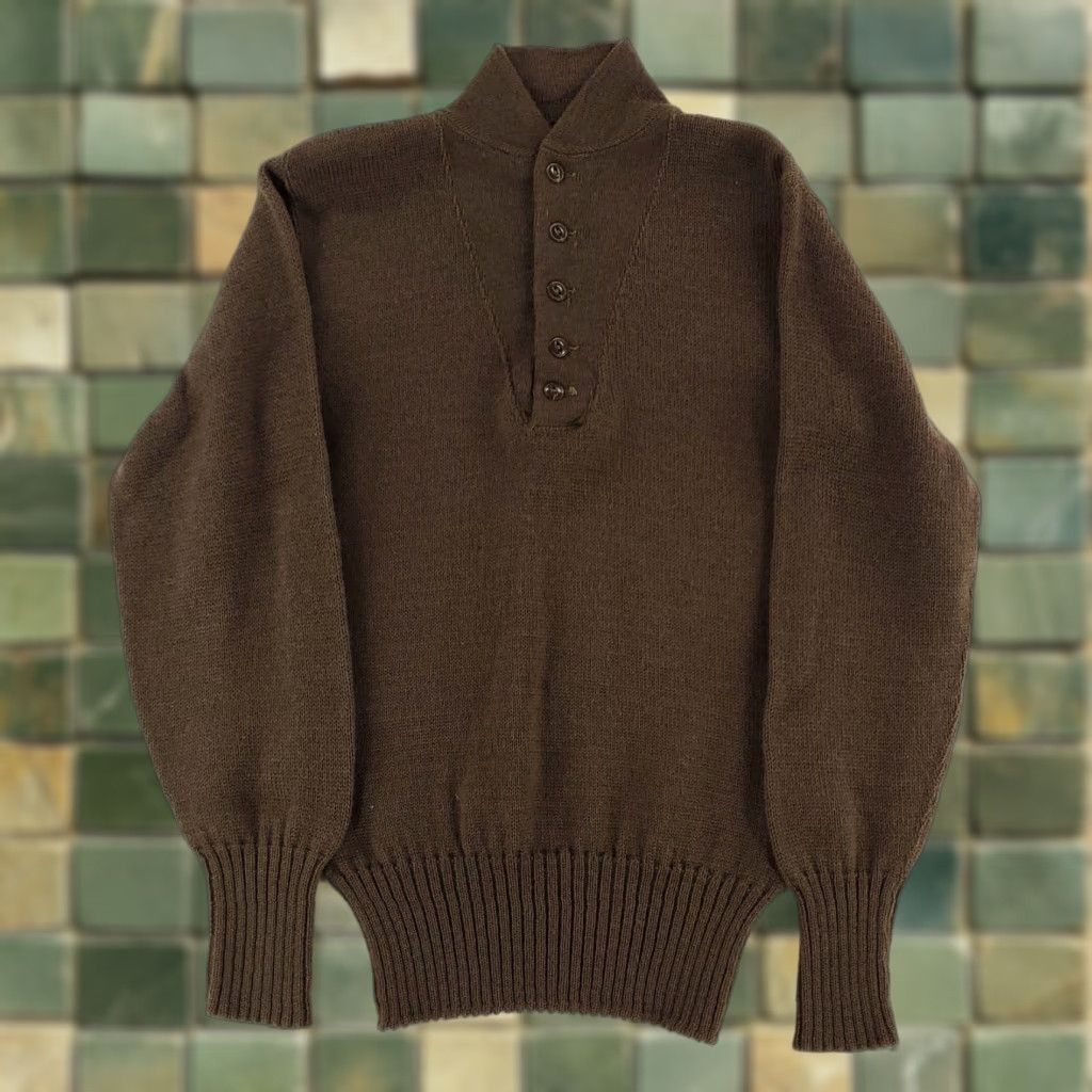Vintage VINTAGE US Army Wool 5 Button Henley Pullover Sweater Mens M Green Size US M / EU 48-50 / 2 - 1 Thumbnail