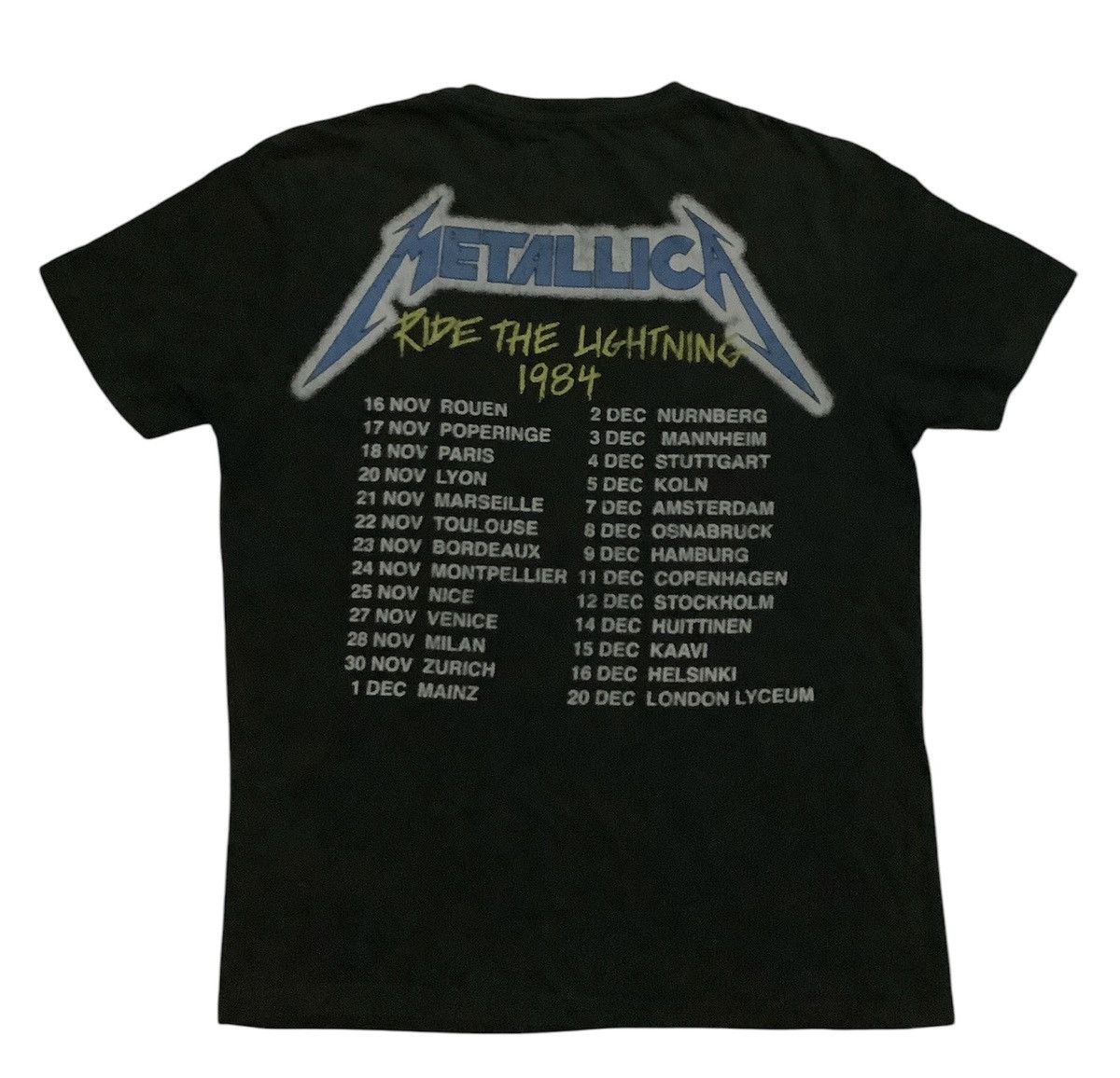 Band Tees × GU × Metallica Metallica Ride the Lightning 1984 Tour Tee Size S / US 4 / IT 40 - 2 Thumbnail