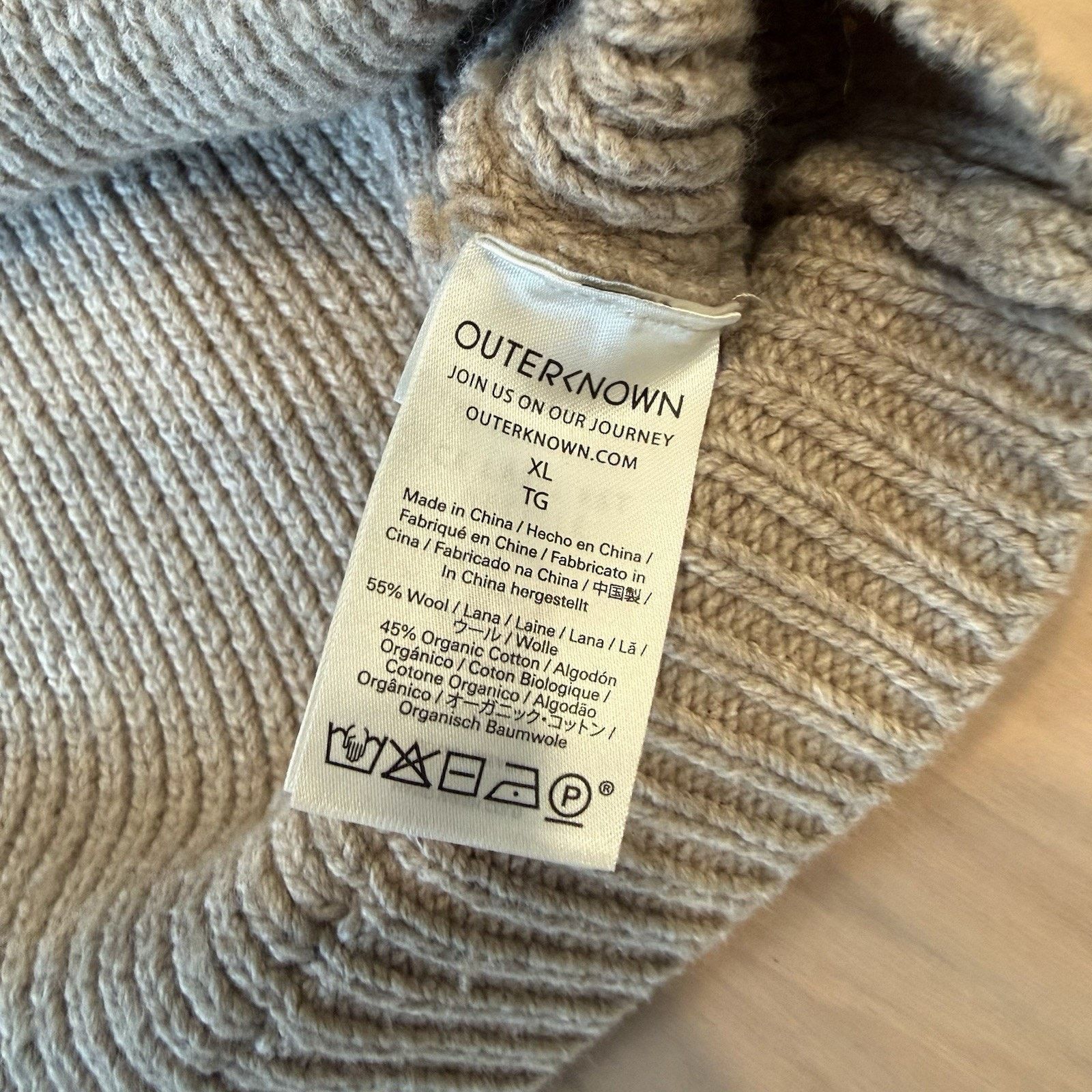 Outerknown Outerknown Eastbank Crew Beige Wool Blend Pullover Sweater Size US XL / EU 56 / 4 - 7 Thumbnail