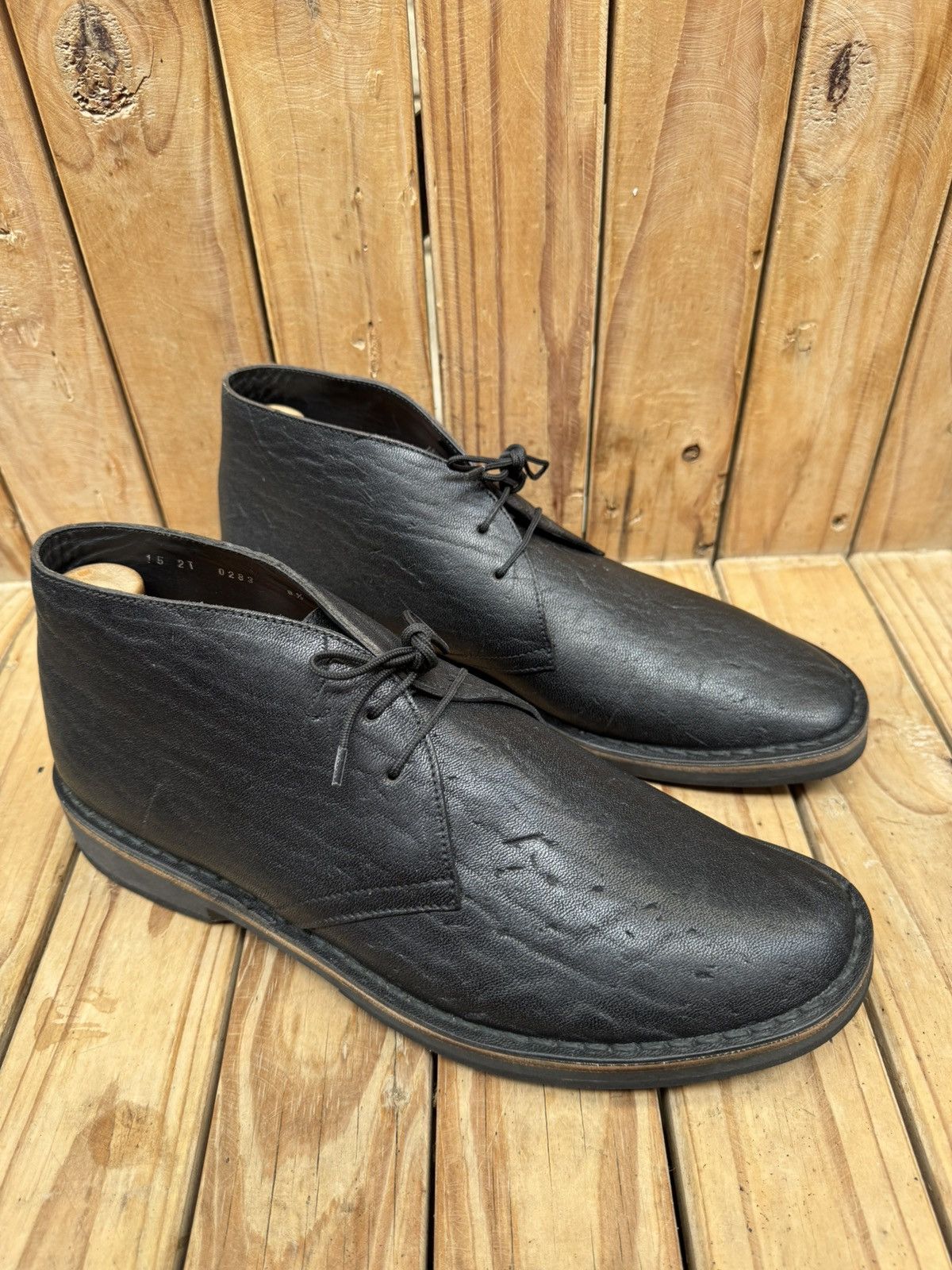 Prada Prada exotic skin Chukka black leather boots Sz USA 9.5 Size US 9.5 / EU 42-43 - 8 Thumbnail
