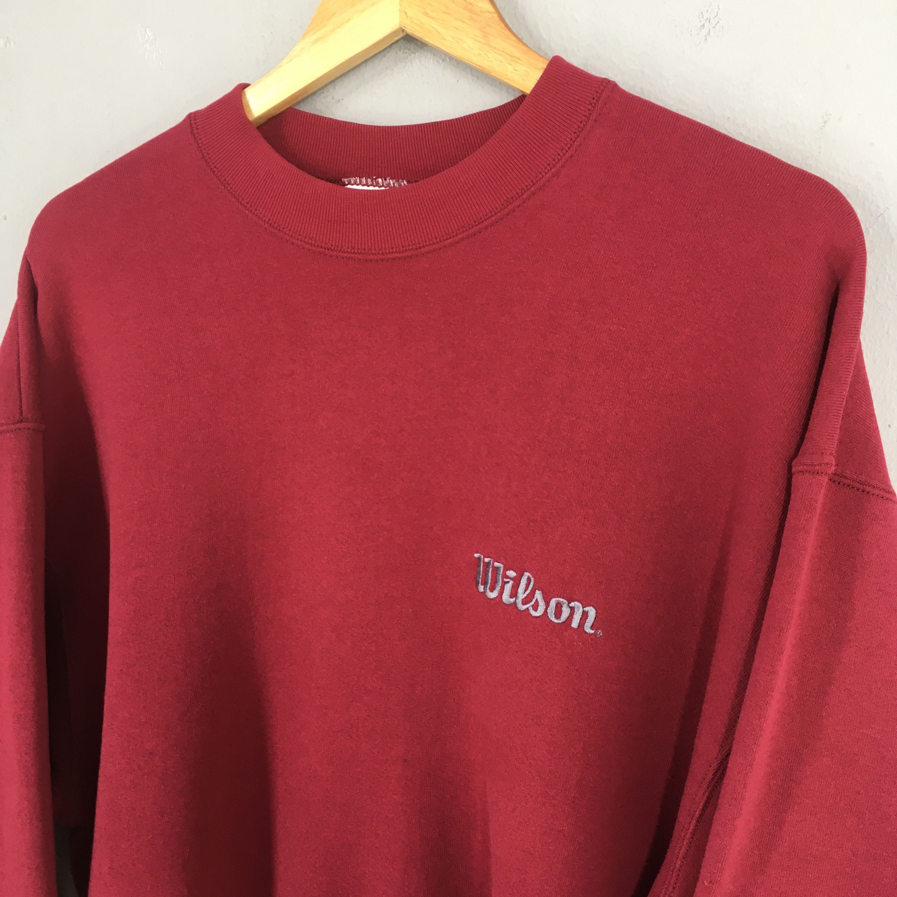 Vintage Vintage 90s Wilson Sportswear Red Sweatshirt XLarge Size US XL / EU 56 / 4 - 3 Thumbnail