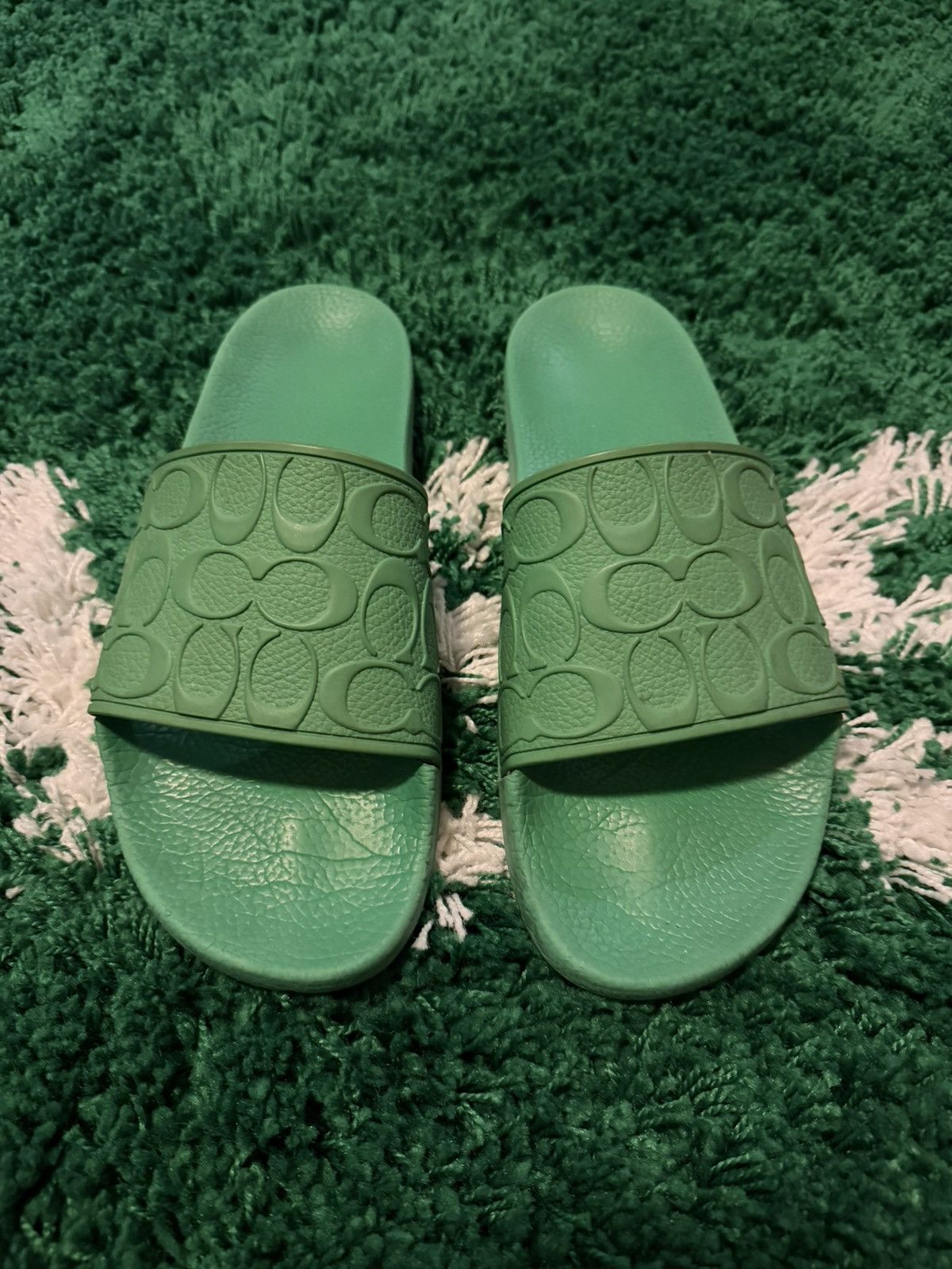 Coach C Monogram Green Signature Pool Slides 11 Size US 11 / EU 44 - 2 Thumbnail