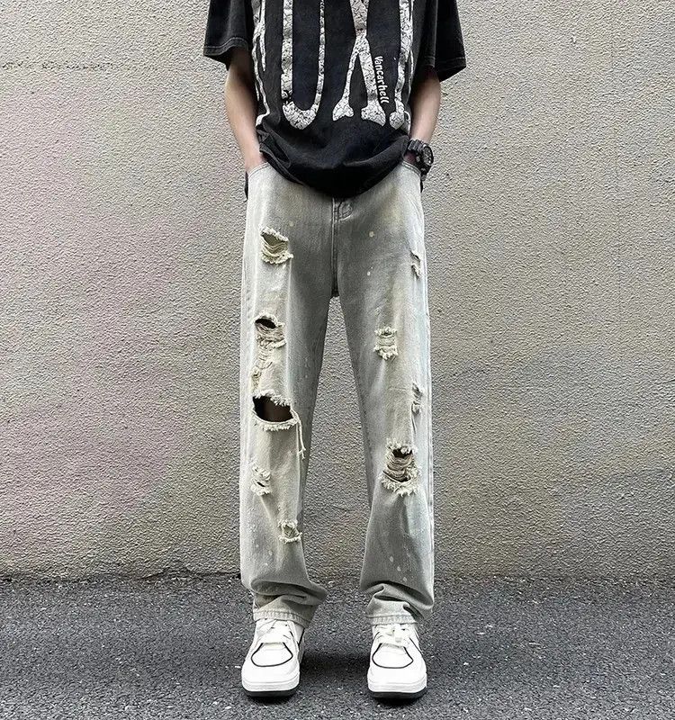 Japanese Brand Retro casual splashed ink distressed jeans Size US 32 / EU 48 - 1 Thumbnail