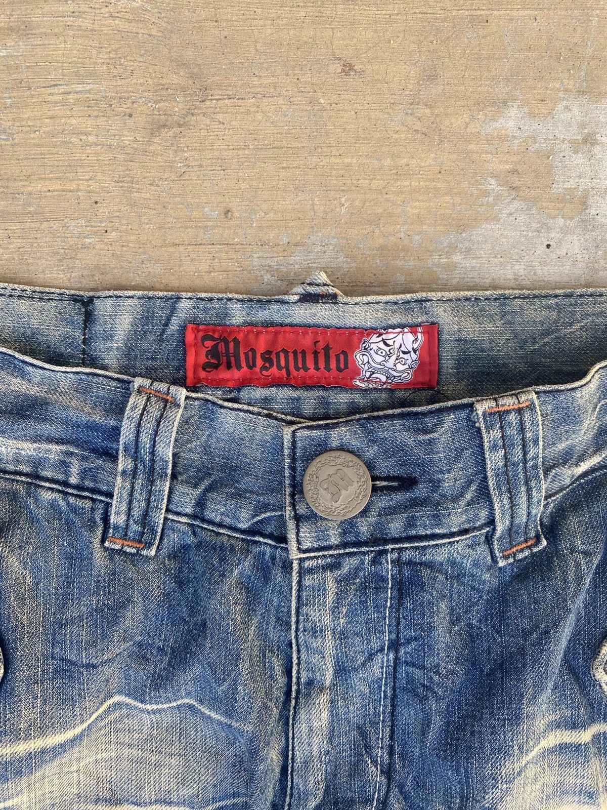 Japanese Brand Mosquito stone wash distressed cargo jeans Size US 32 / EU 48 - 10 Thumbnail