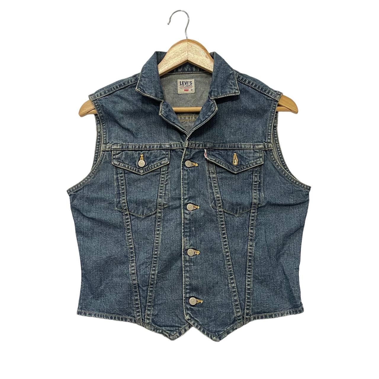 image of Vintage 90's Levis For Ladies Vest Denim Cowboy Style Jacket in Blue, Women's (Size Medium)