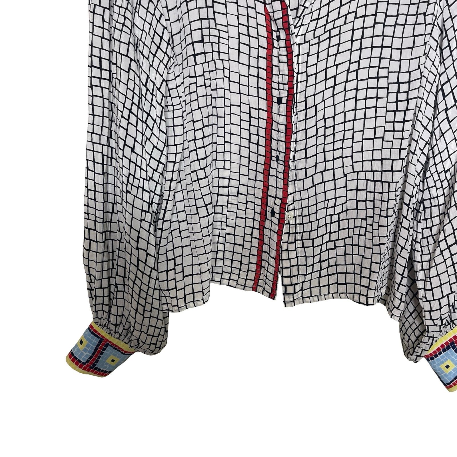 Other MII Aux Cyclades Collection 100% silk Mosaik Blouse sz XS Size XS / US 0-2 / IT 36-38 - 5 Thumbnail