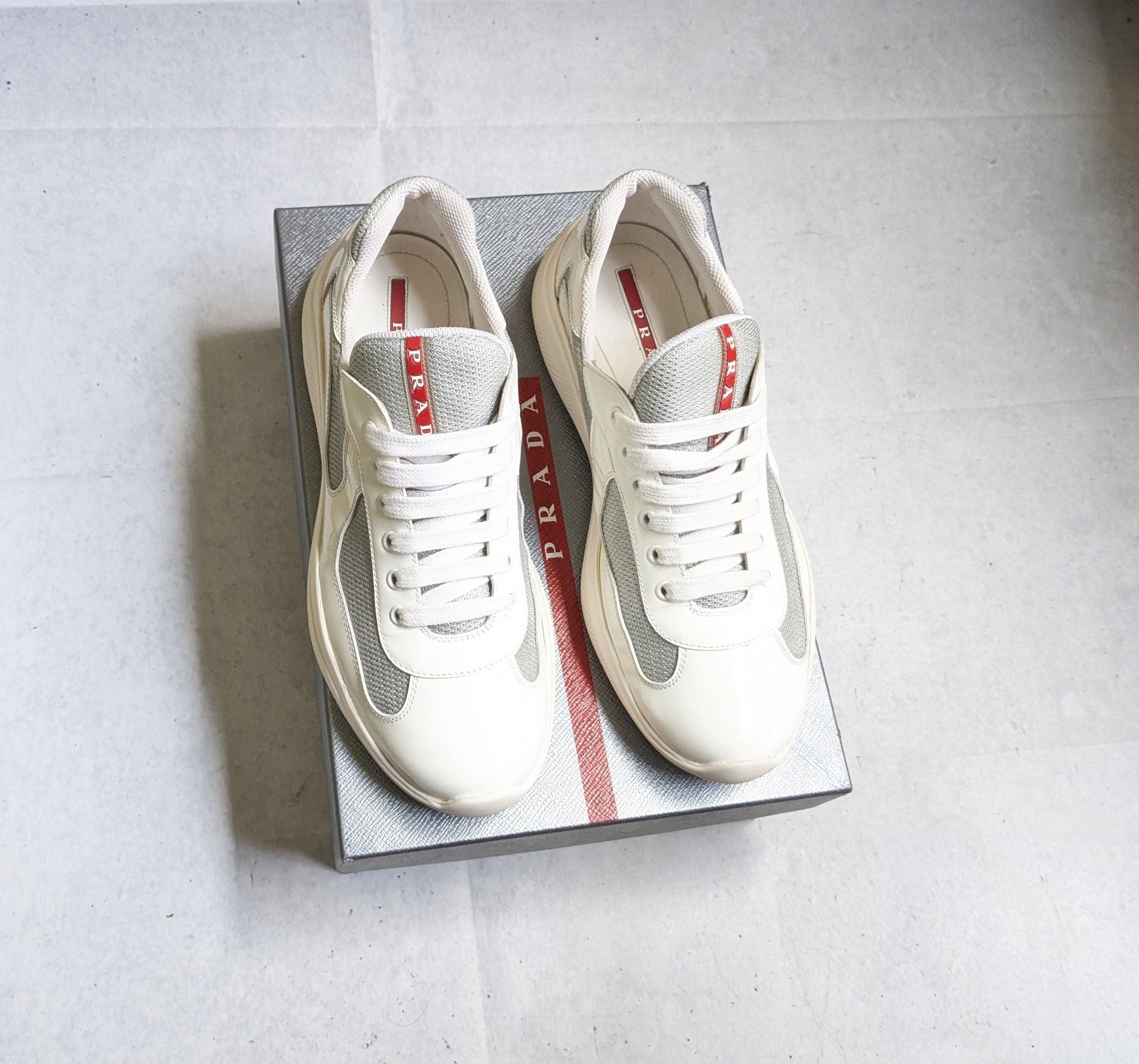 Prada Prada America's Cup Sneakers White Patent Leather 9 Low Size US 9 / EU 42 - 2 Thumbnail