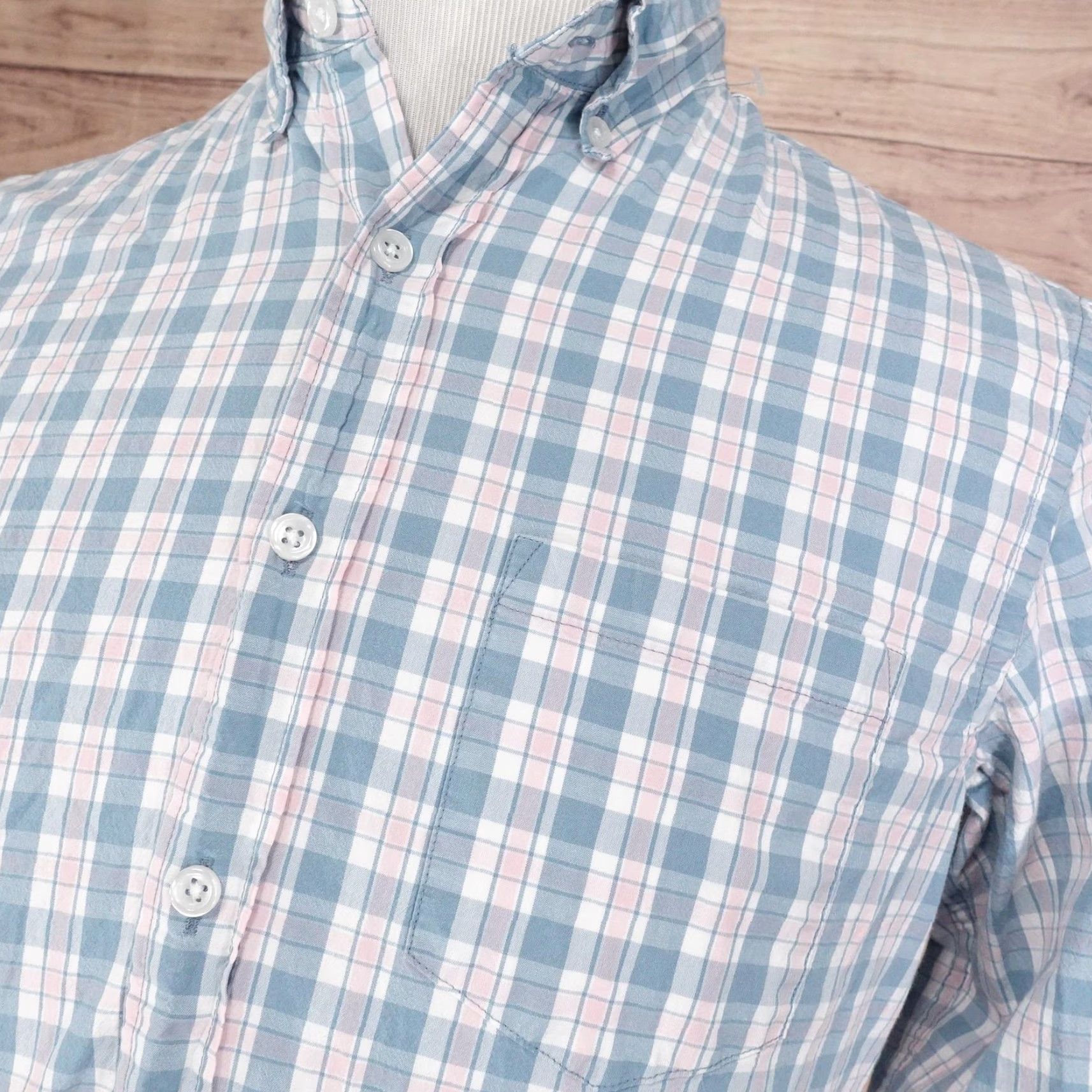 J.Crew J.Crew Shirt Slim Fit Button-Down Flex Washed Plaid Blue Pink Mens M Long Sleeve Casual Button-Up Shirt Size US M / EU 48-50 / 2 - 2 Thumbnail