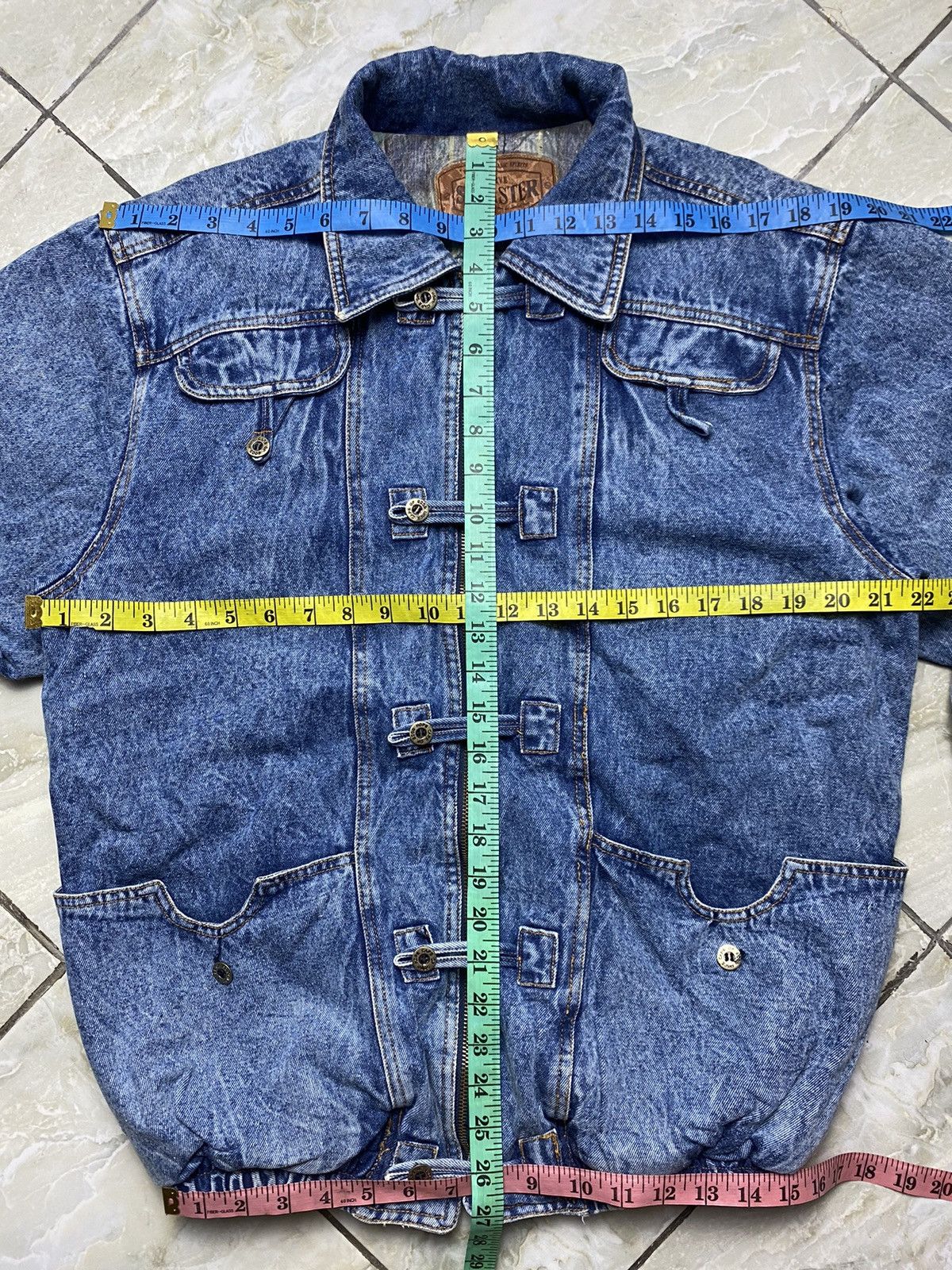 Vintage Selaster Vintage Denim Bomber Jacket Pit22 Size US L / EU 52-54 / 3 - 4 Thumbnail