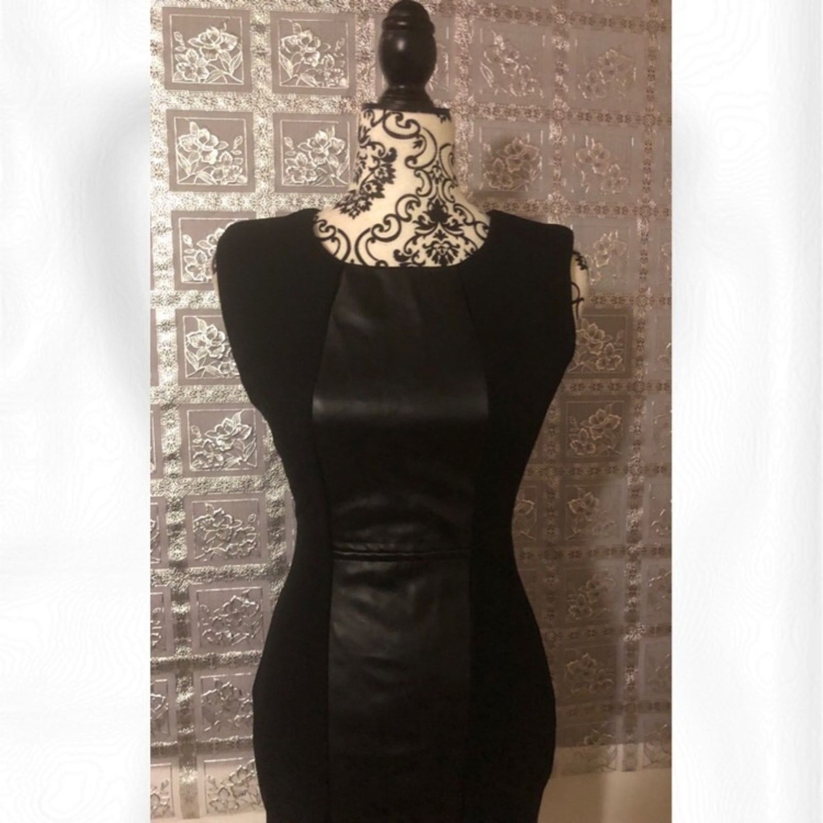 Other NWT Arden B Black Faux Leather Panel Dress Size XS / US 0-2 / IT 36-38 - 5 Thumbnail