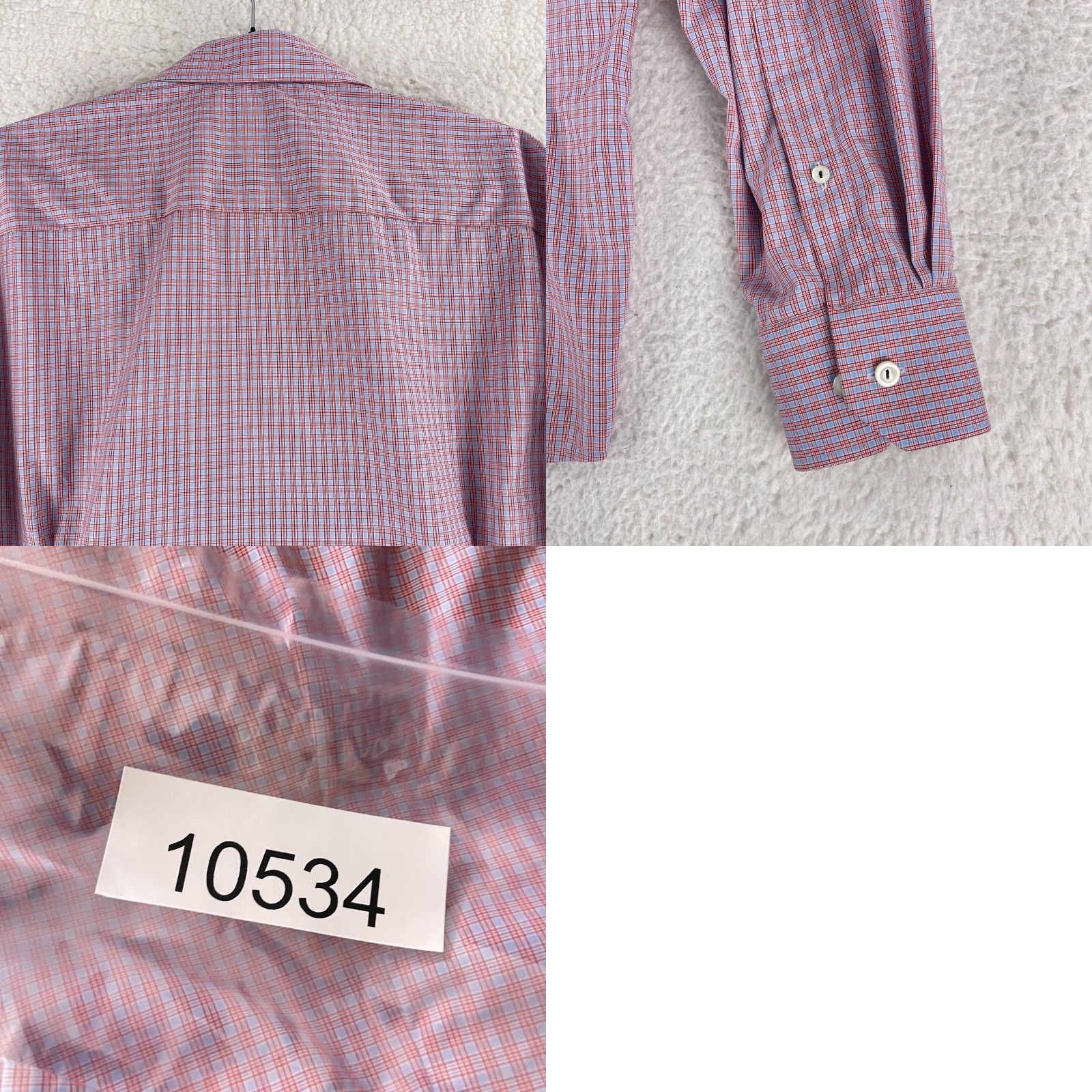 Eton Eton Red Plaid Contemporary Button-Up Shirt Mens XL Long Sleeve 100% Cotton Size US XL / EU 56 / 4 - 9 Thumbnail