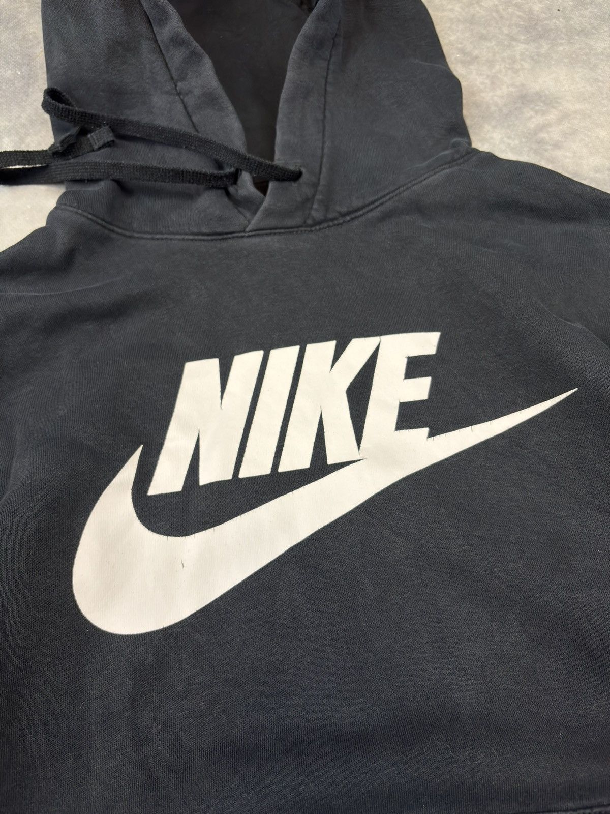 Nike × Vintage Vintage Nike Black Big Logo Hoodie Drip Drill y2k skateboard Size US M / EU 48-50 / 2 - 2 Thumbnail